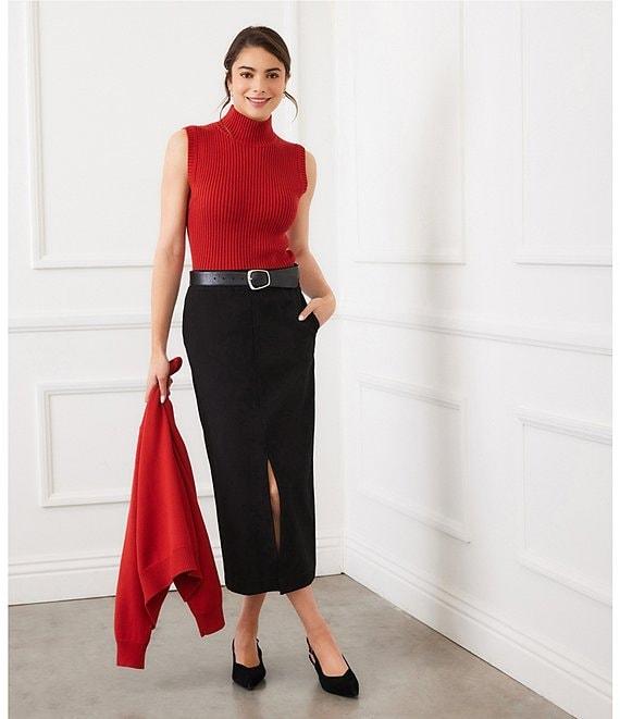 Karen Kane Ribbed Knit Turtleneck Tank Product Image