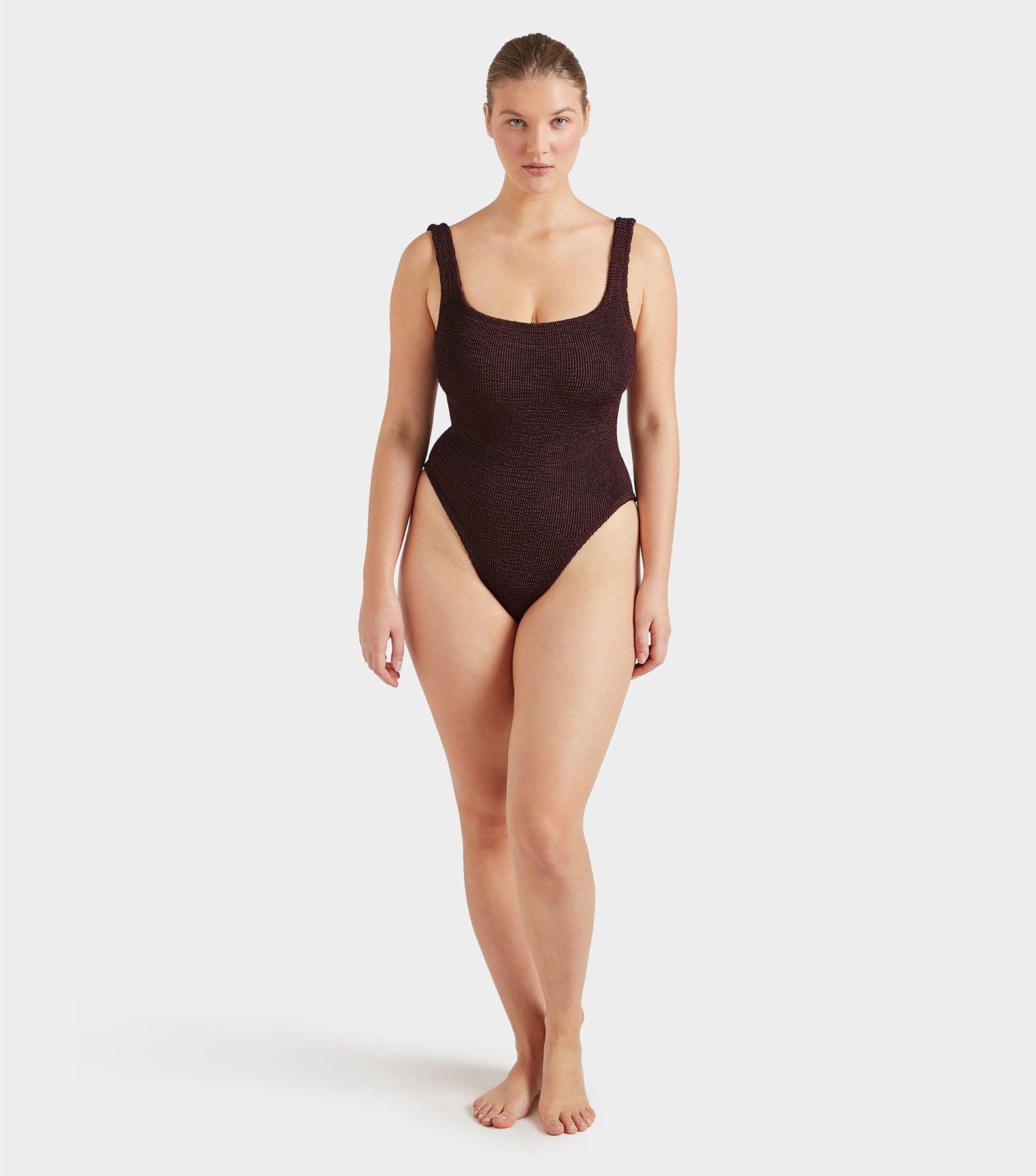 Square Neck Swim - Metallic Chocolate Product Image