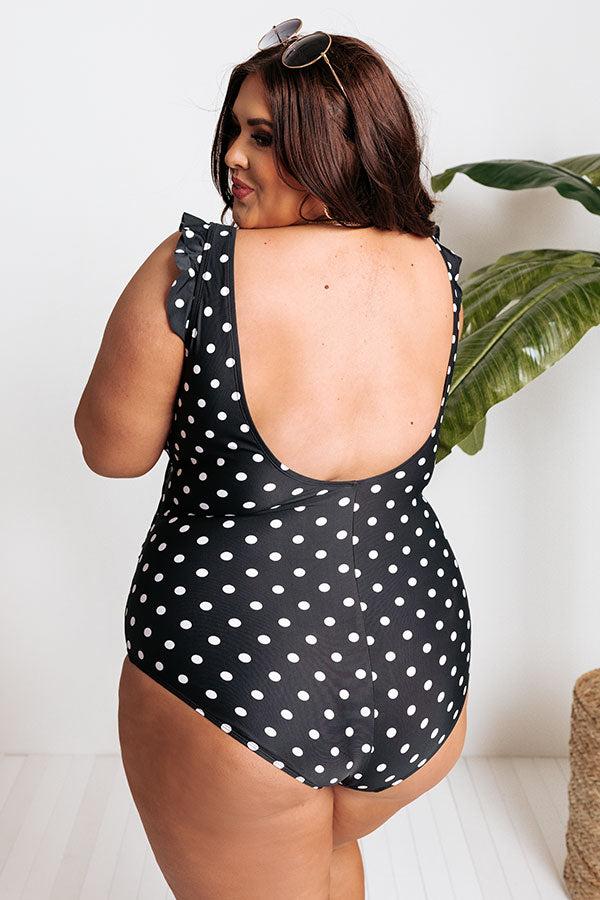 Wild Side Polka Dot One Piece Swimsuit in Black Product Image