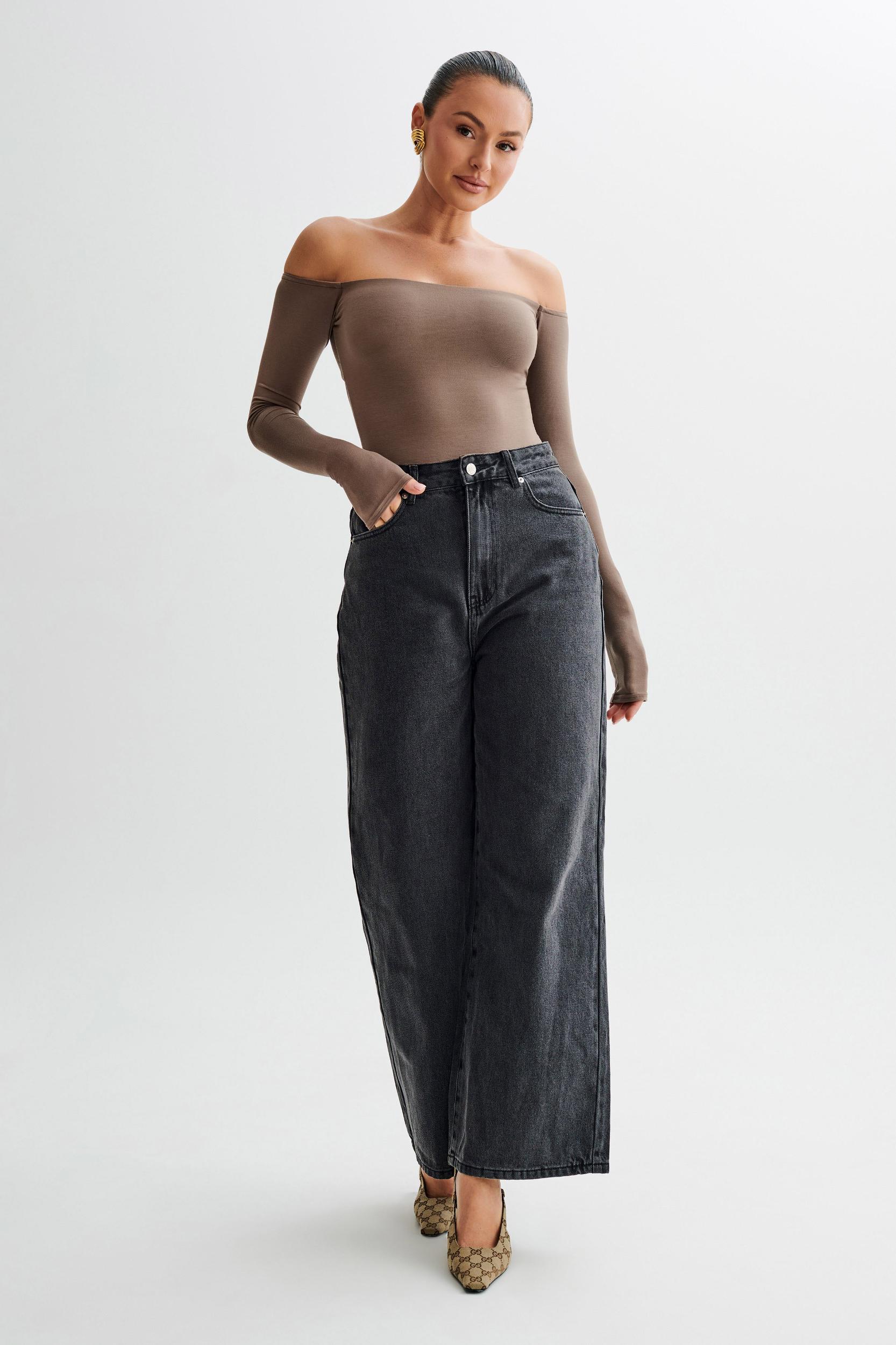 Peta Off Shoulder Modal Long Sleeve Bodysuit - Coco Product Image