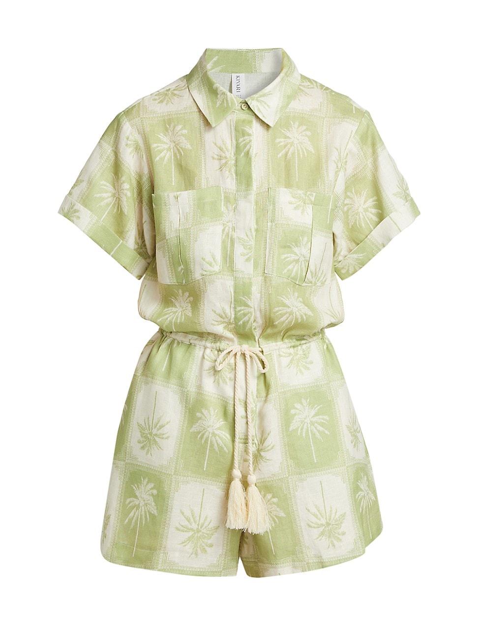 Womens Paradiso Palm Linen Romper Product Image