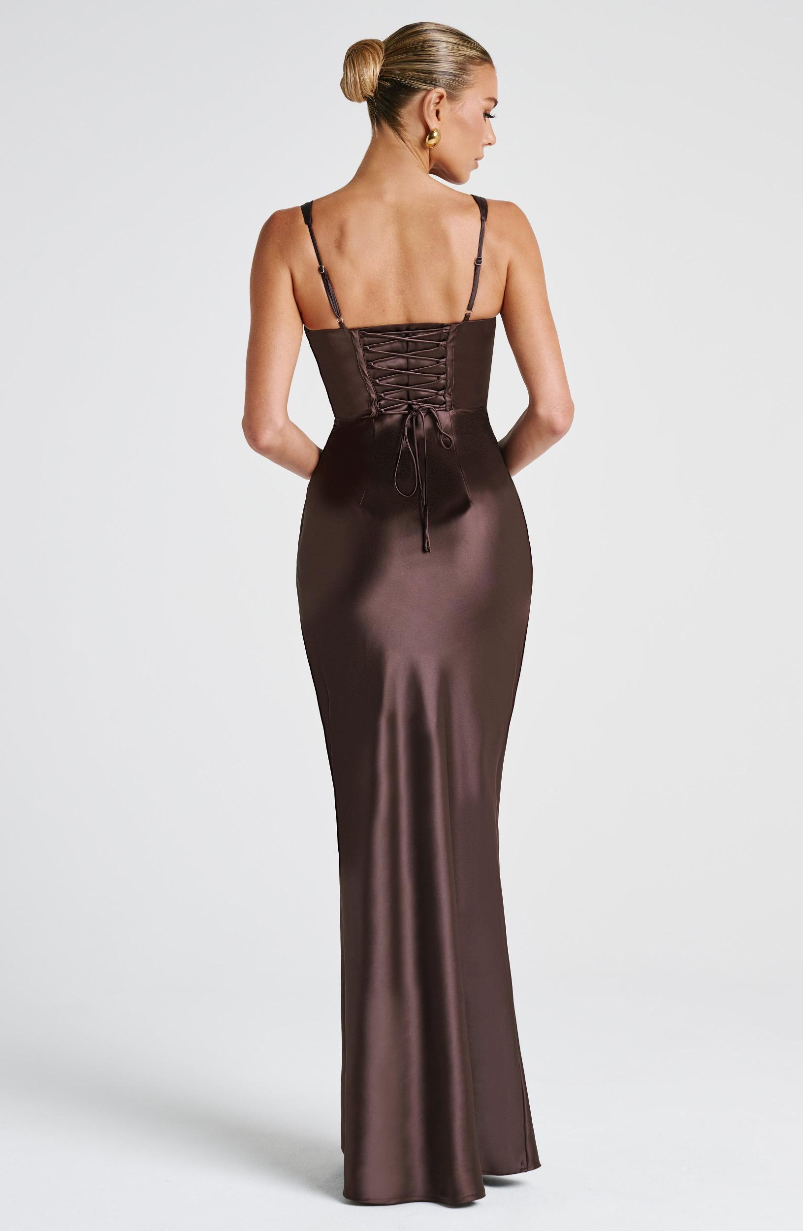 Shae Maxi Dress - Plum Brown Product Image