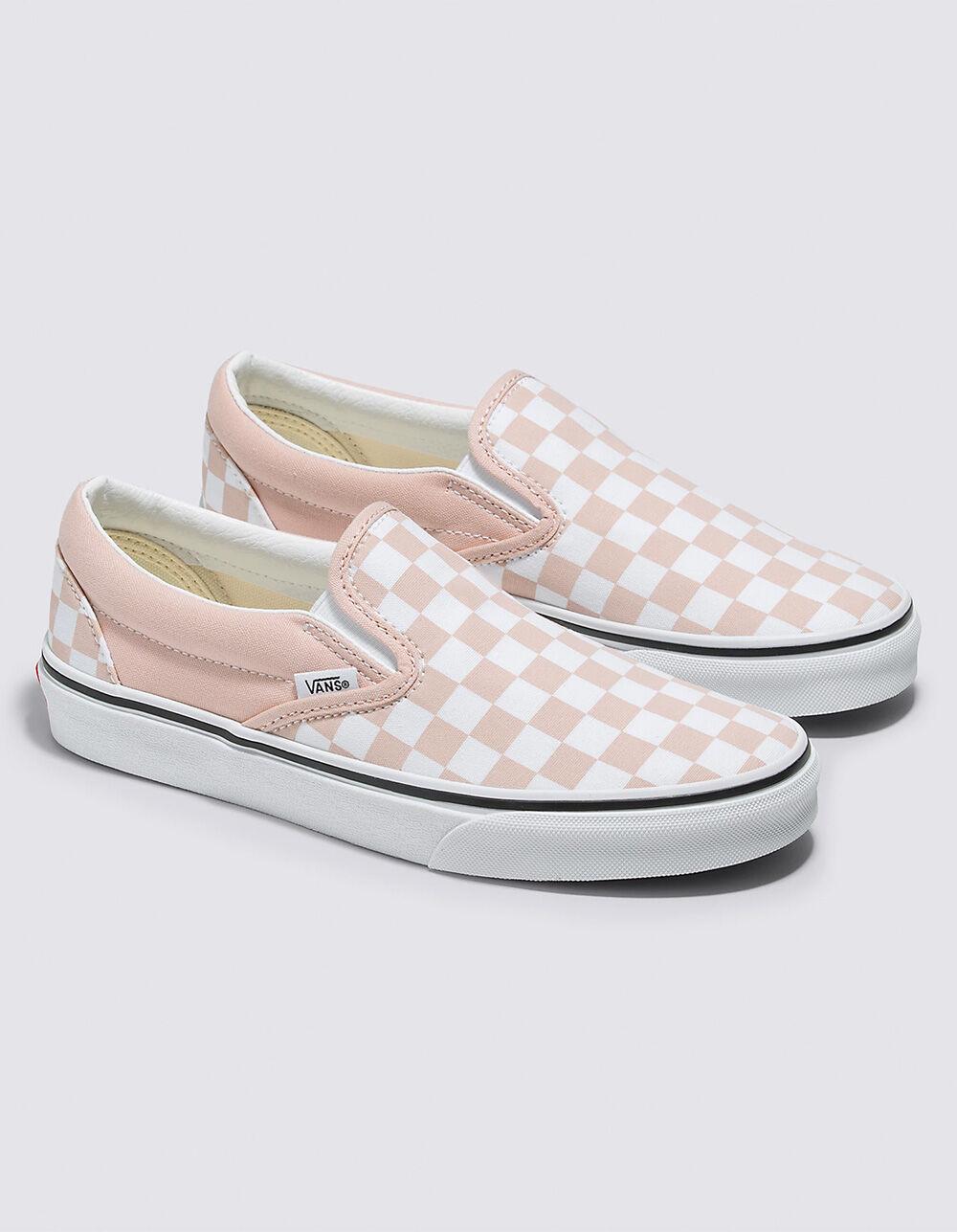 VANS Checkerboard Classic Womens Slip-On Shoes - ROSE Product Image