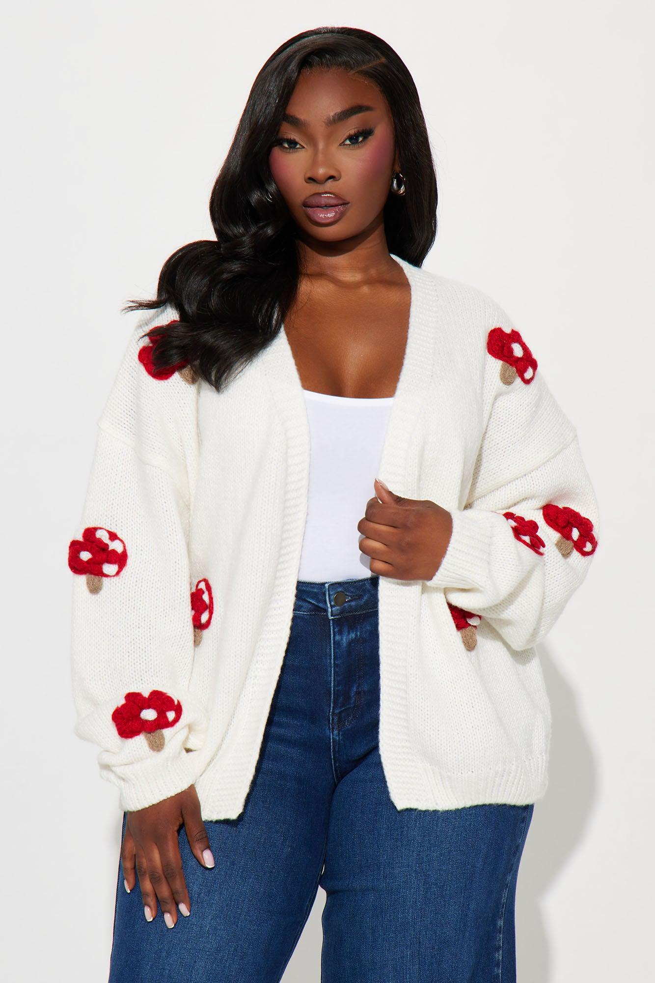 Happy Feel Mushroom Cardigan - Ivory/combo Product Image