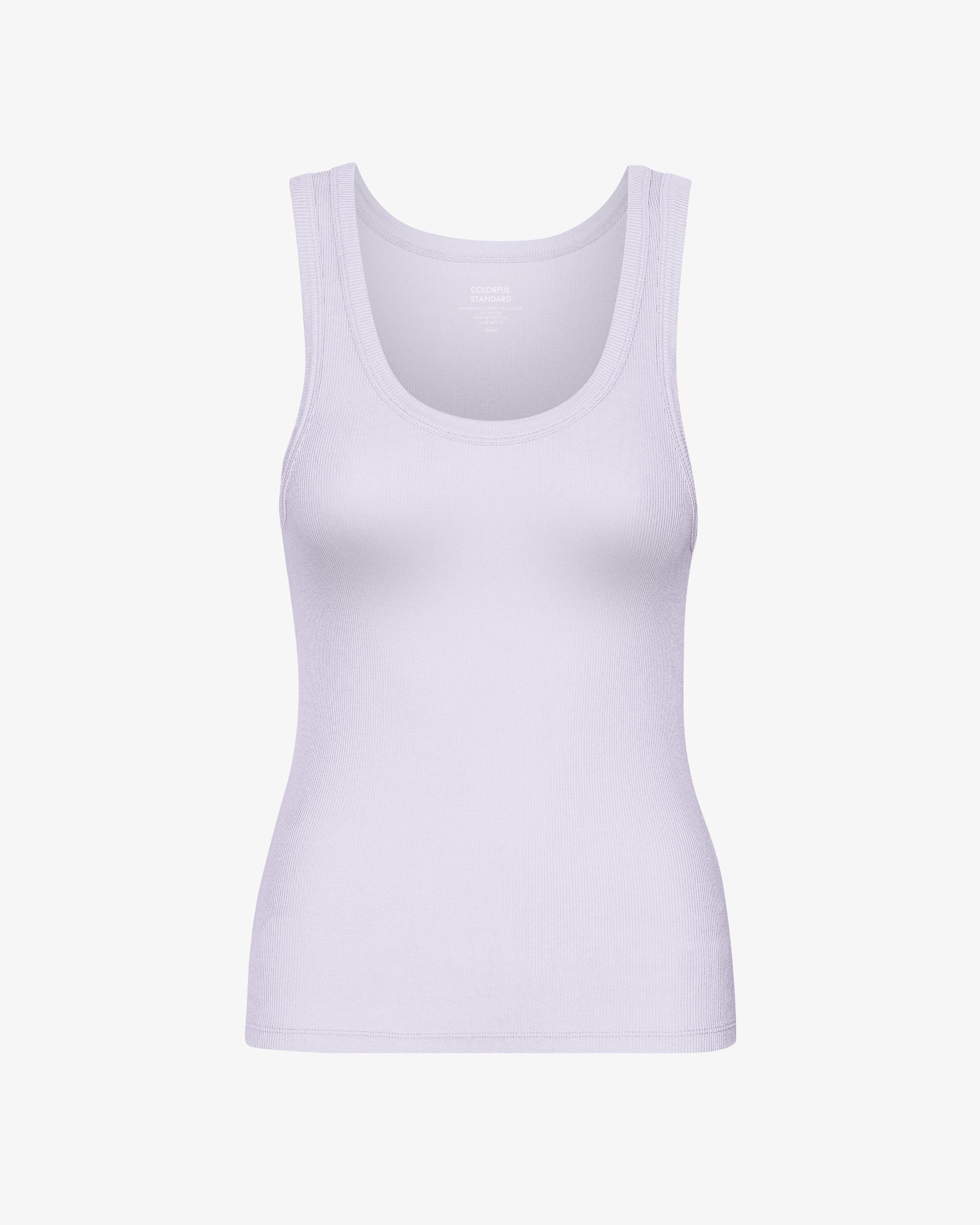 Women Organic Rib Tank Top - Soft Lavender Product Image