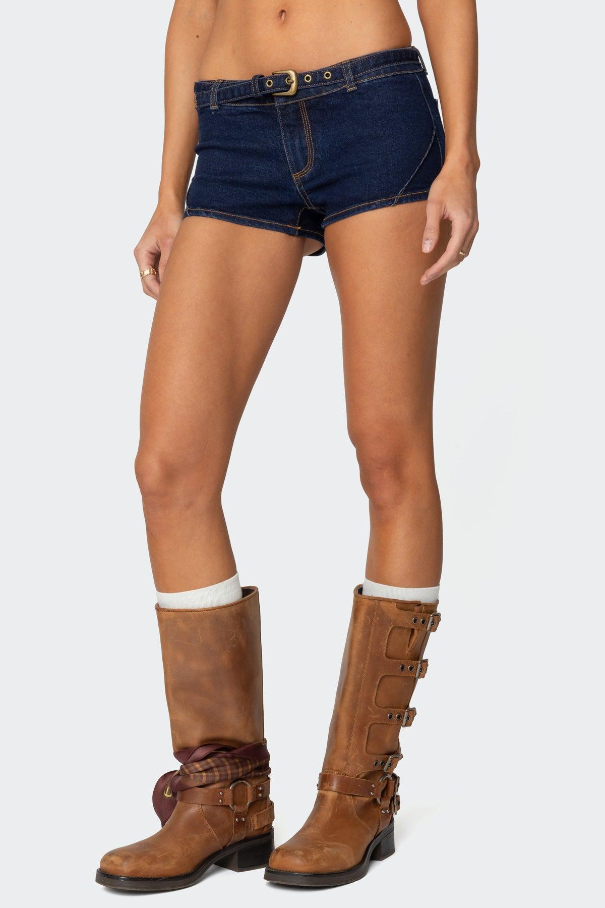 Ciel Split Front Denim Halter Top Product Image