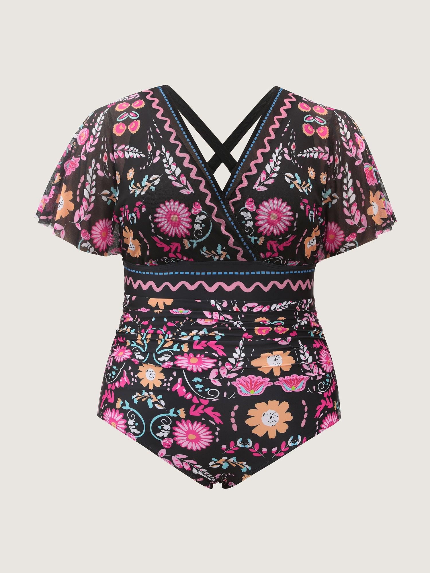 Sarong Two-Piece Tummy-Control One-Piece Swimsuit Female Product Image