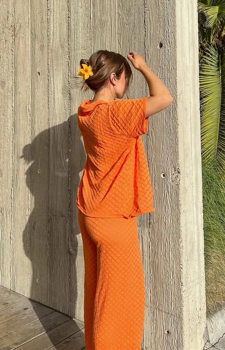 Zaida Orange Knit Pants Product Image