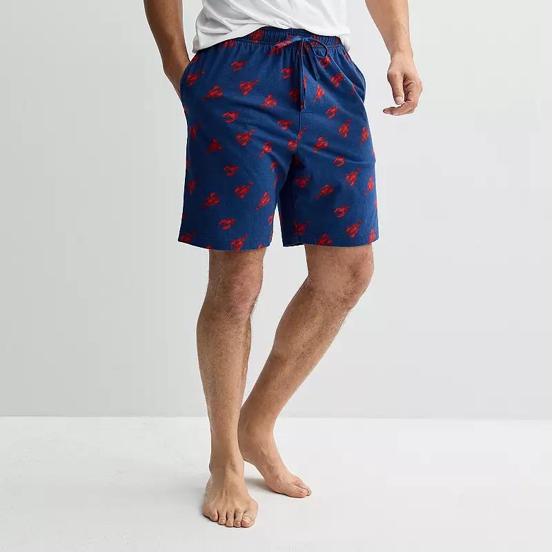 Mens Sonoma Goods For Life Knit Pajama Shorts Red Red Navy Product Image