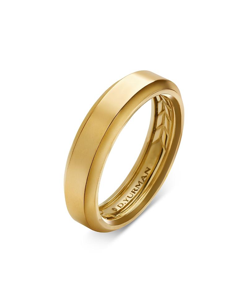 Mens Beveled Band Ring in 18K Yellow Gold, 6mm Product Image