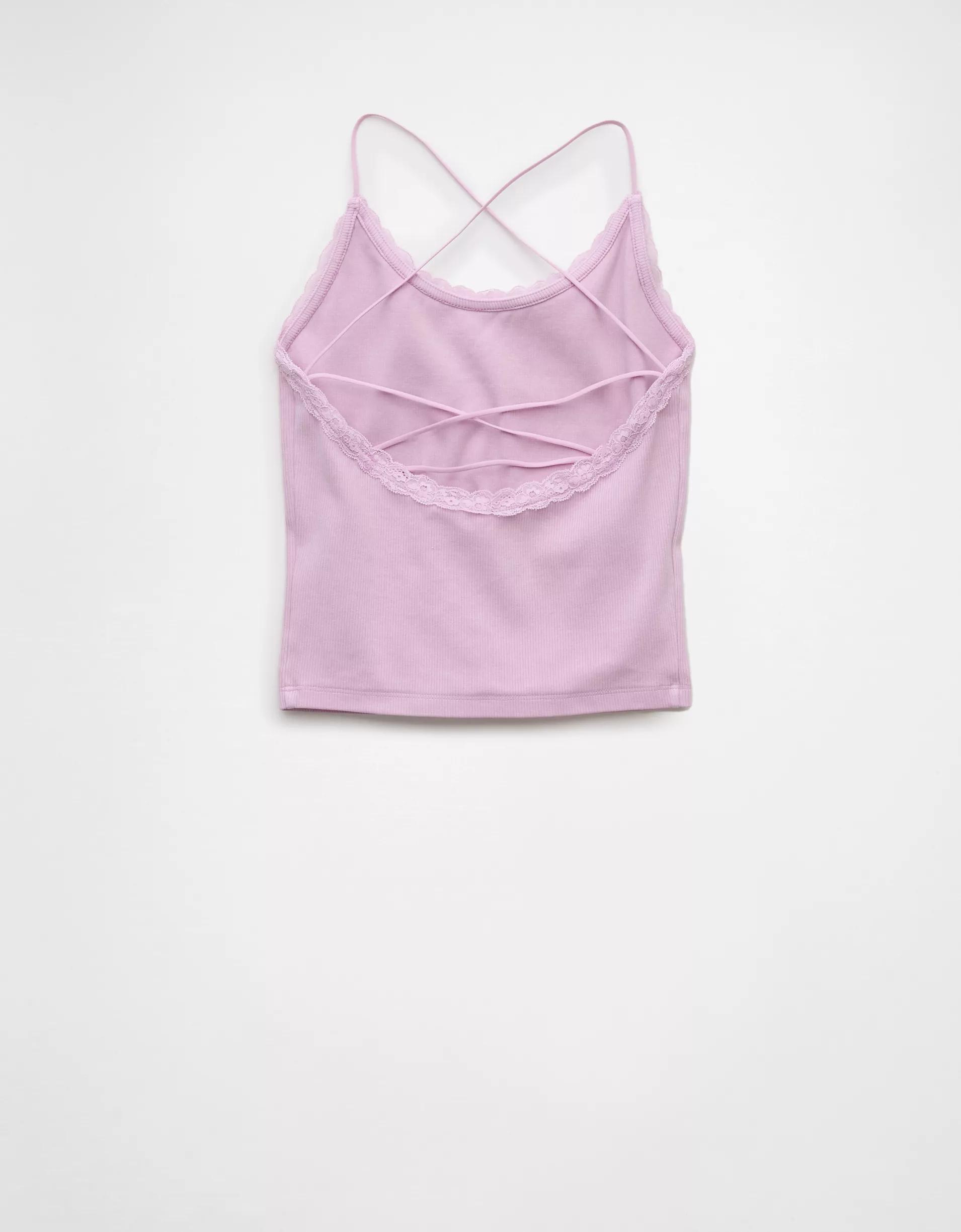 AE Strappy Go Lucky Cropped Lace Tank Top Product Image