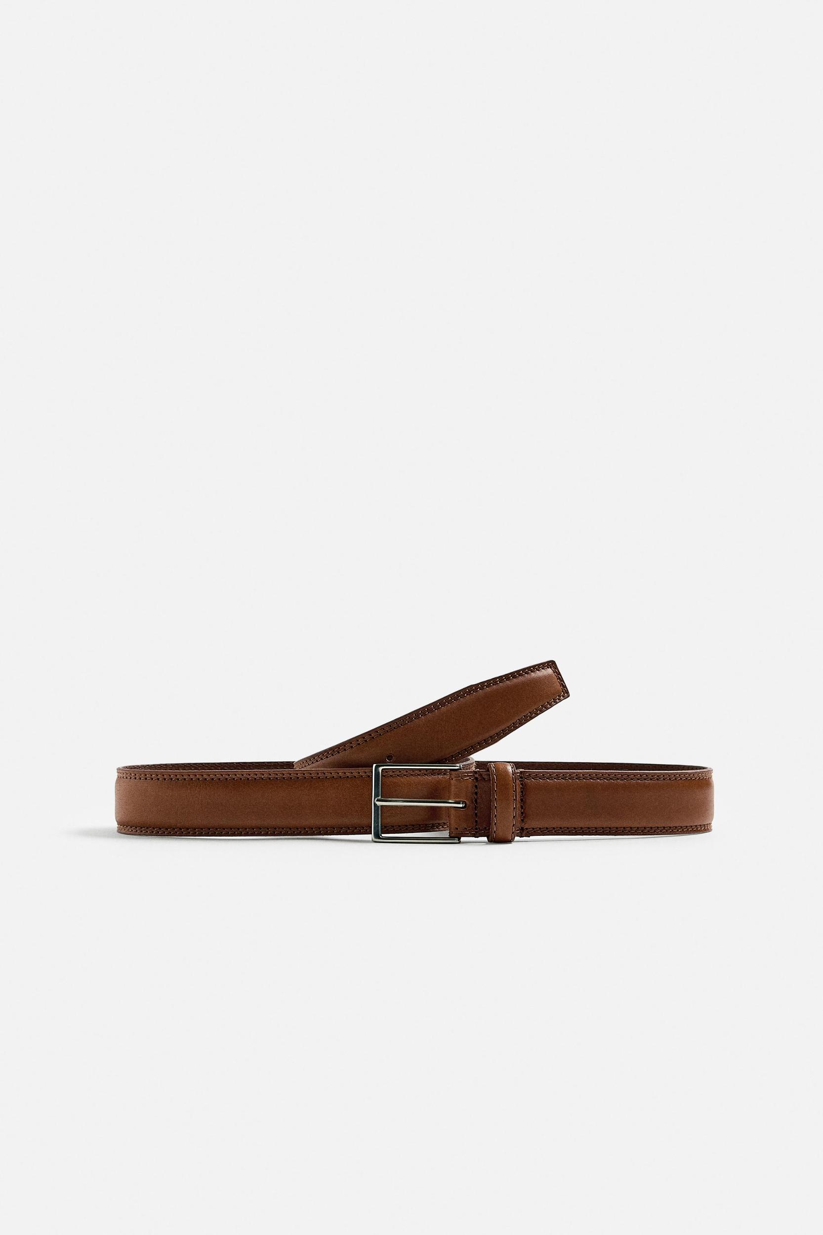 STITCHED LEATHER BELT Product Image