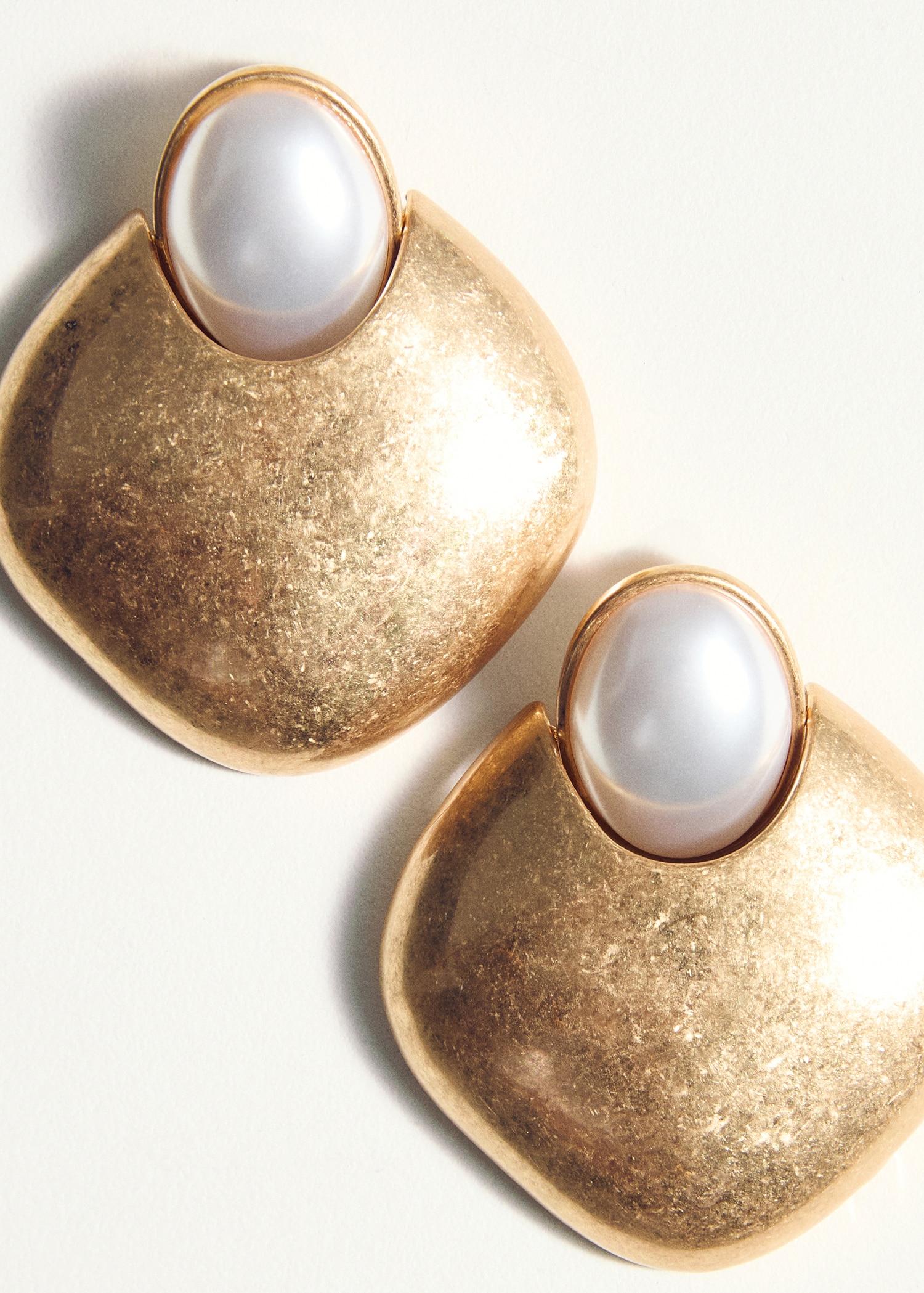 Combined pearl earrings - Women | MANGO USA Product Image