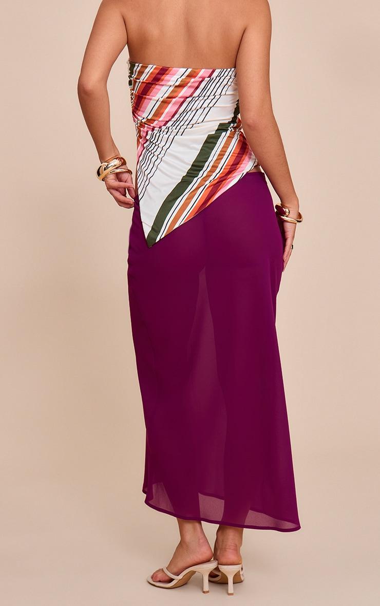 Fuschia Sheer Chiffon Midaxi Skirt Product Image