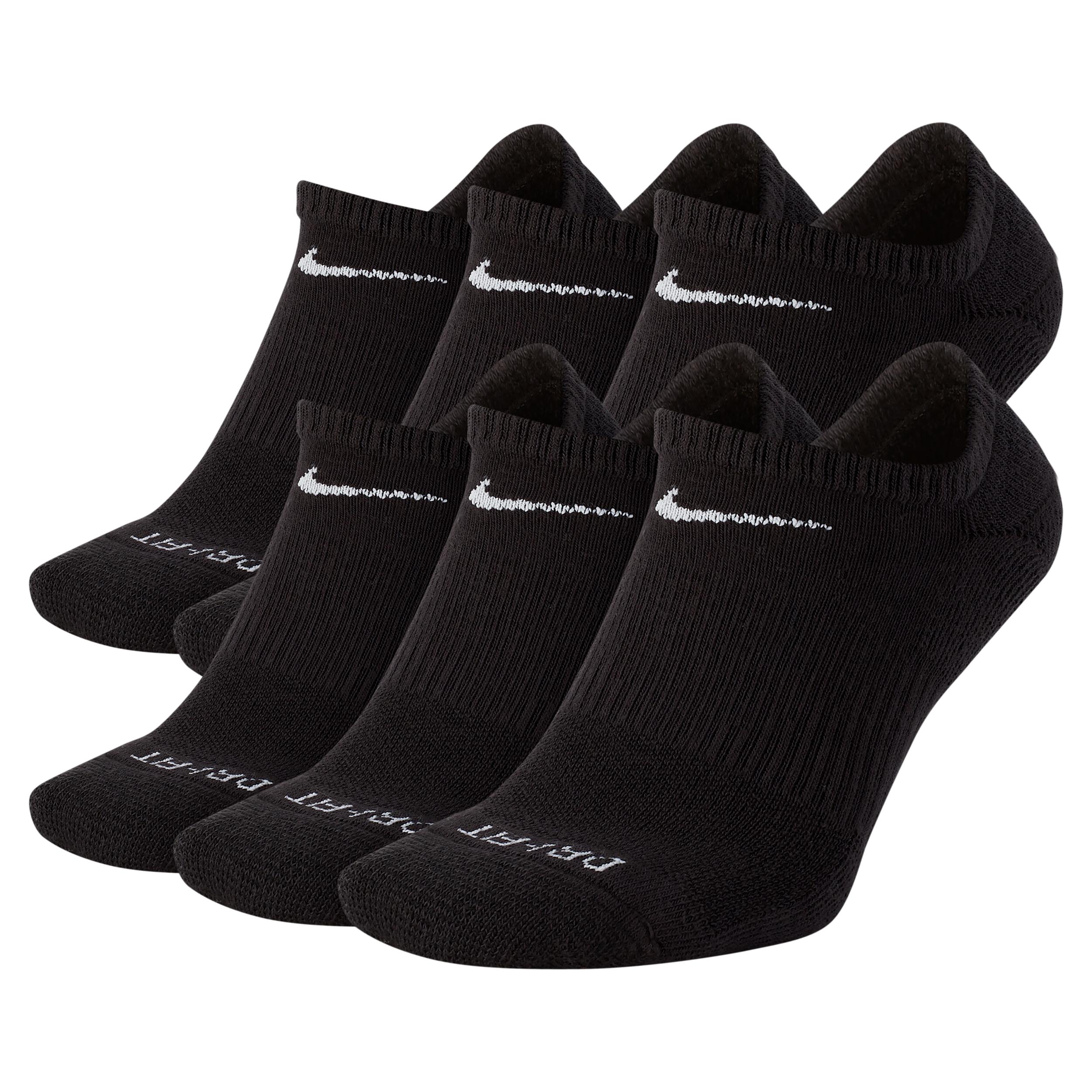 Nike Mens Everyday Plus Cushioned Training No-Show Socks (6 Pairs) | SX6898-010 Product Image