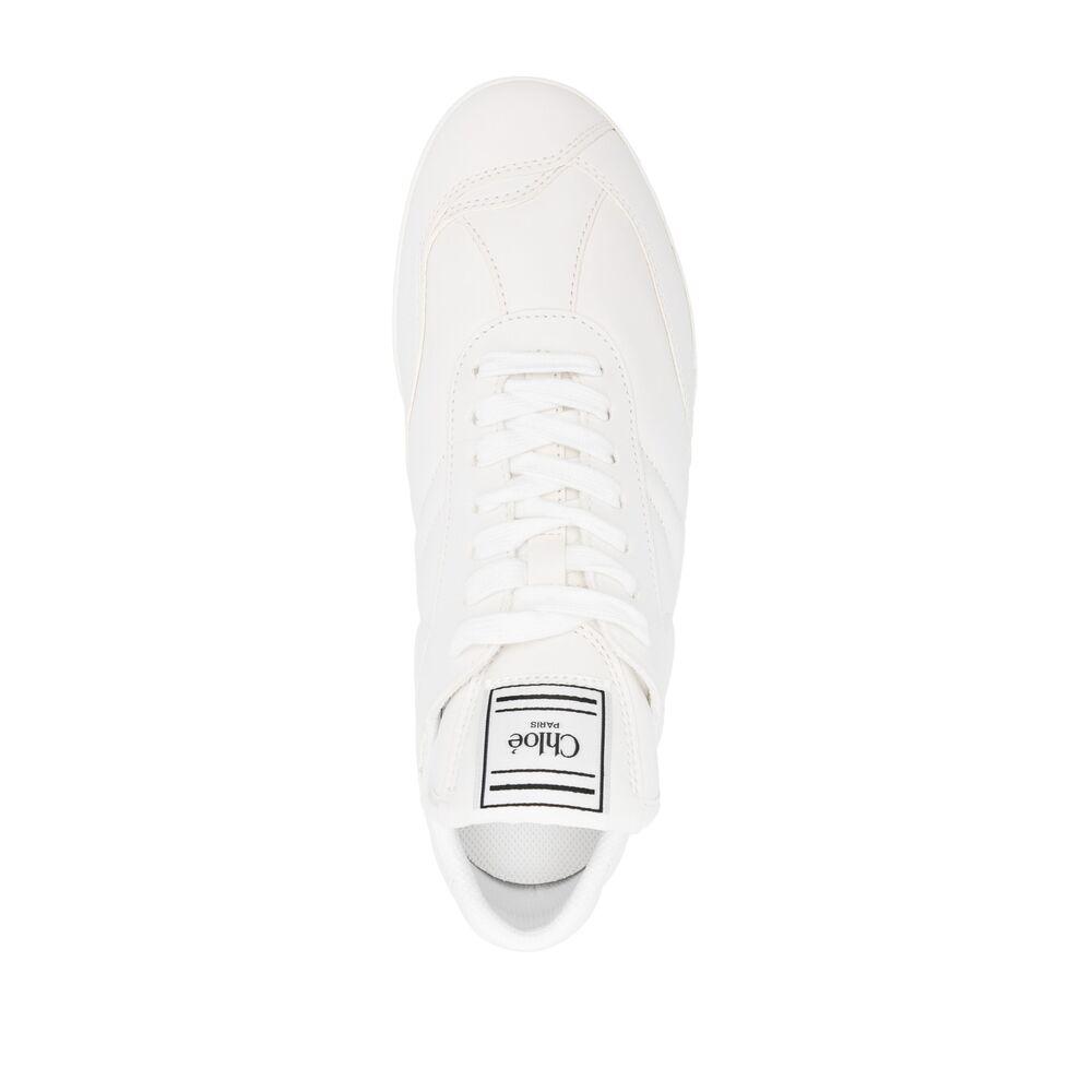 CHLOÉ Womens Chloe Kick Brand-patch Leather Low-top Trainers In White Product Image