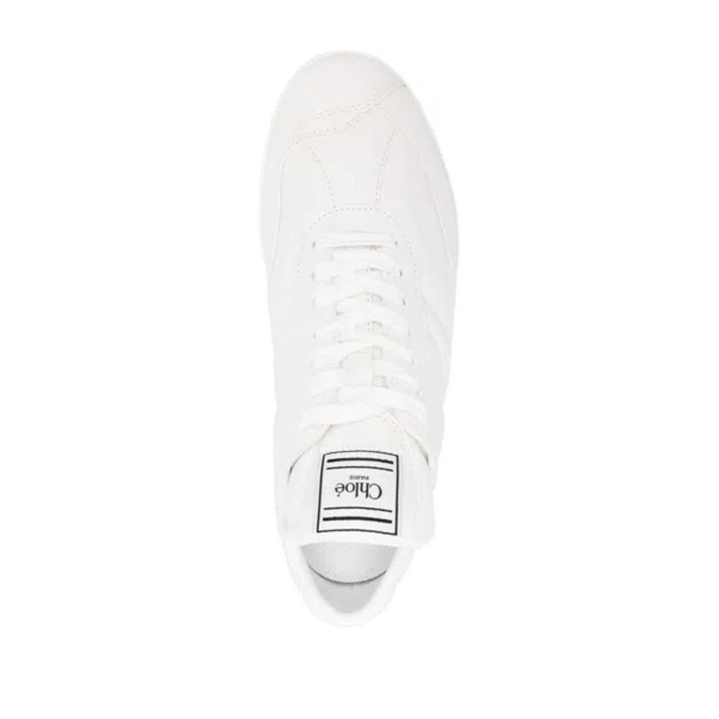 CHLOÉ Womens Chloe Kick Brand-patch Leather Low-top Trainers In White Product Image