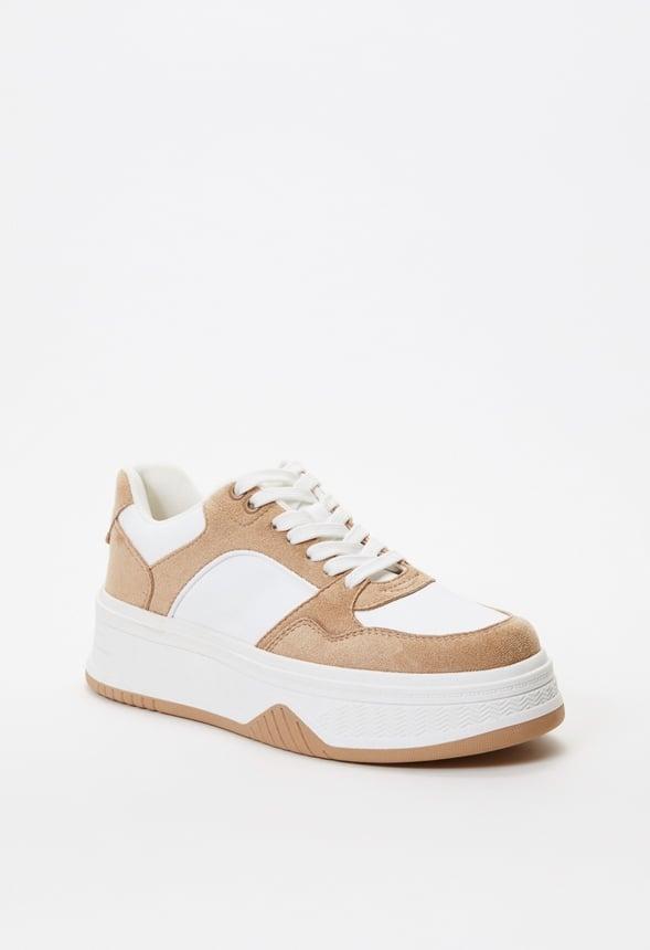 JustFab Margaux Platform Loafer Pump Womens Black/ White Size 8.5 Product Image