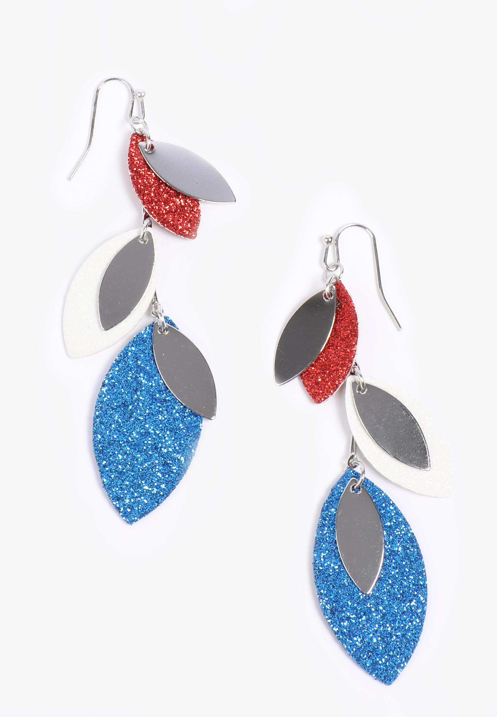 Americana Leaf Linear Drop Earrings Product Image