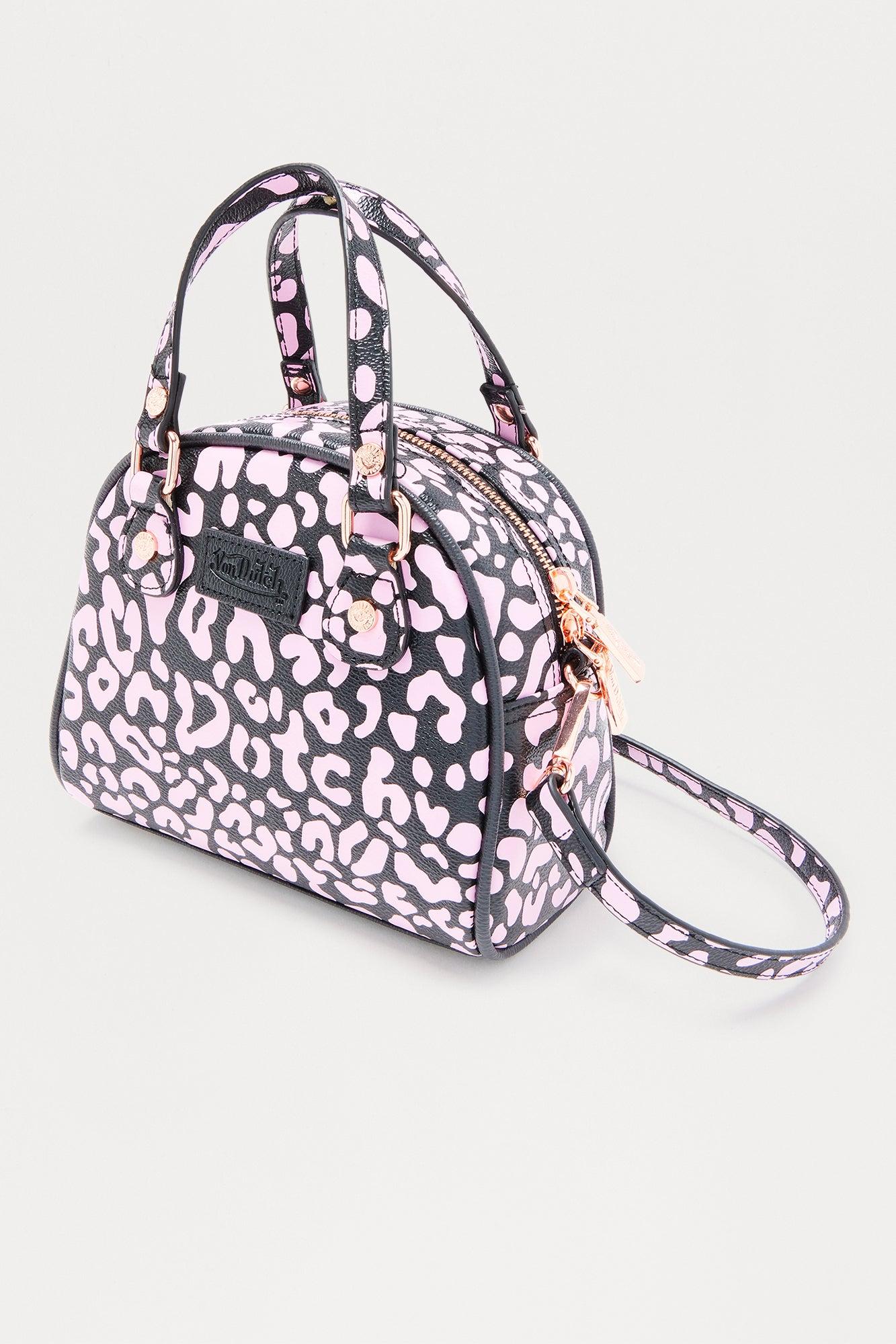 Pink Animal Crush Von Dutch Faux Leather Handbag - Pink/combo Female Product Image