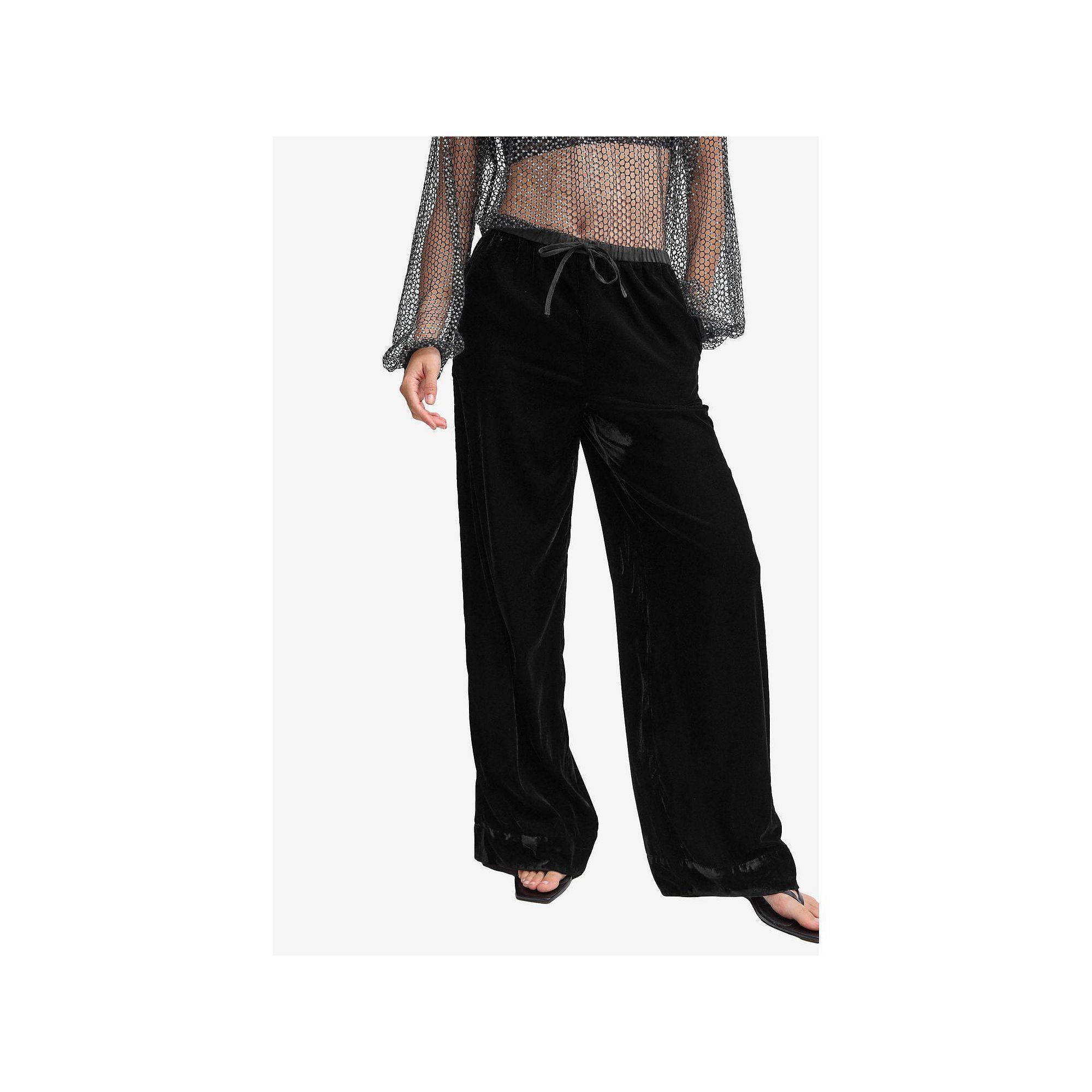 Womens NEXT Velvet Wide Leg Trousers Product Image