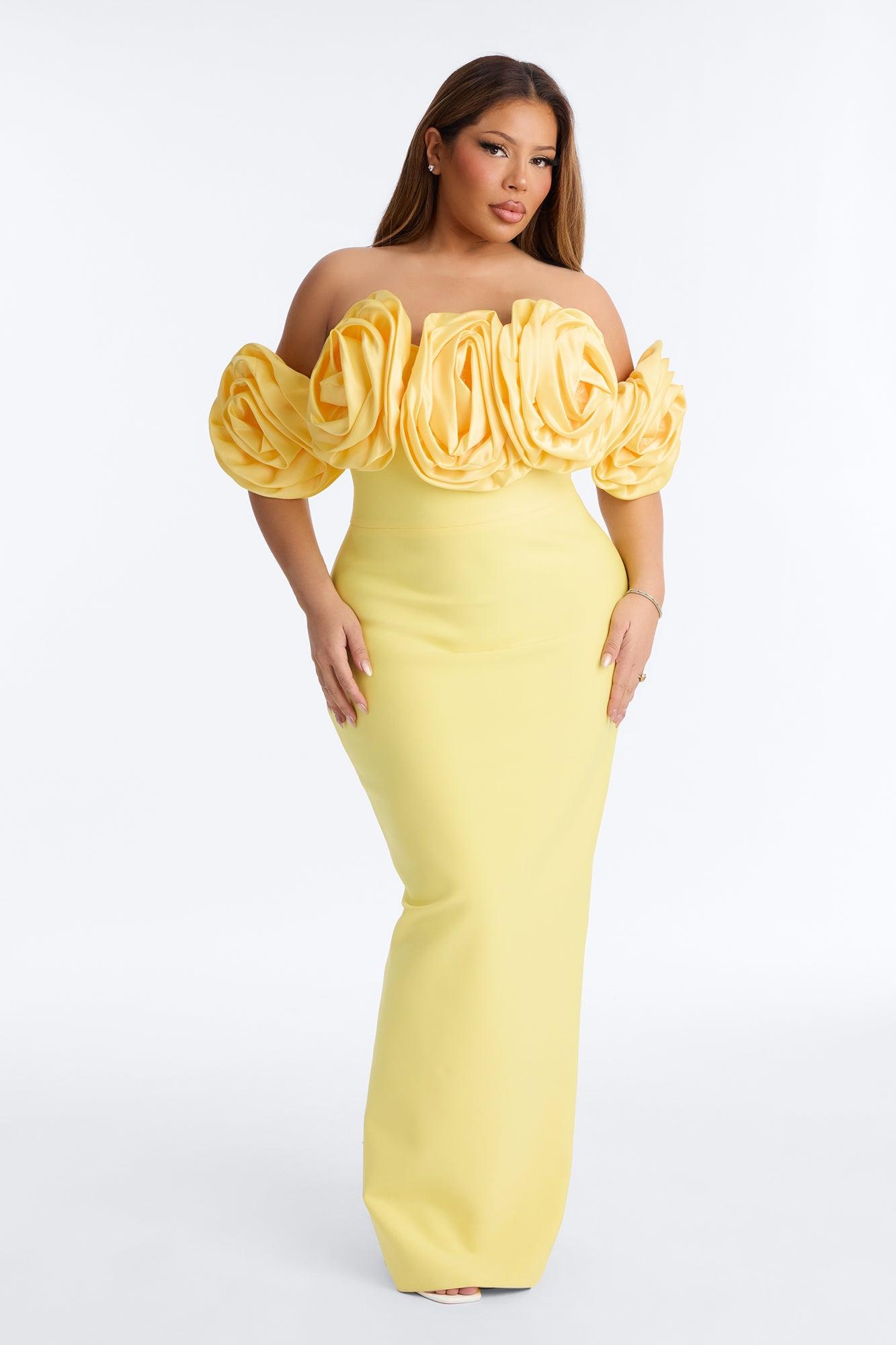 Rosetta Bandage Gown - Butter Yellow Female Product Image