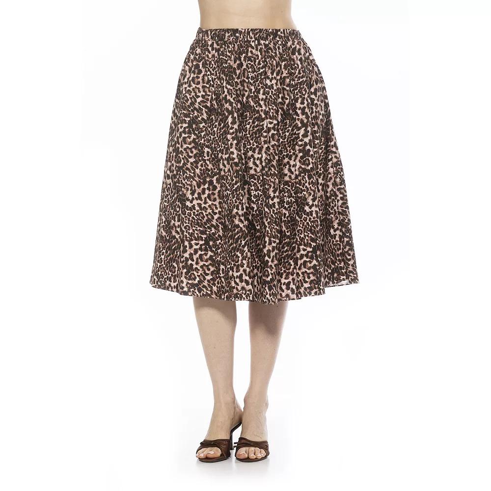 Women's ALEXIA ADMOR Isla Elastic Waist Shirred Midi Skirt,  Product Image
