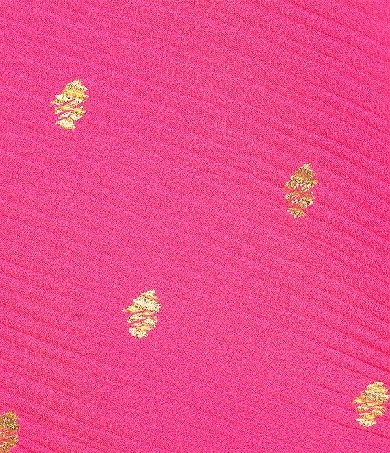 Never Fully Dressed Tilly Plisse Gold Fleck Print One Shoulder Neck Short Sleeve Maxi Dress Product Image