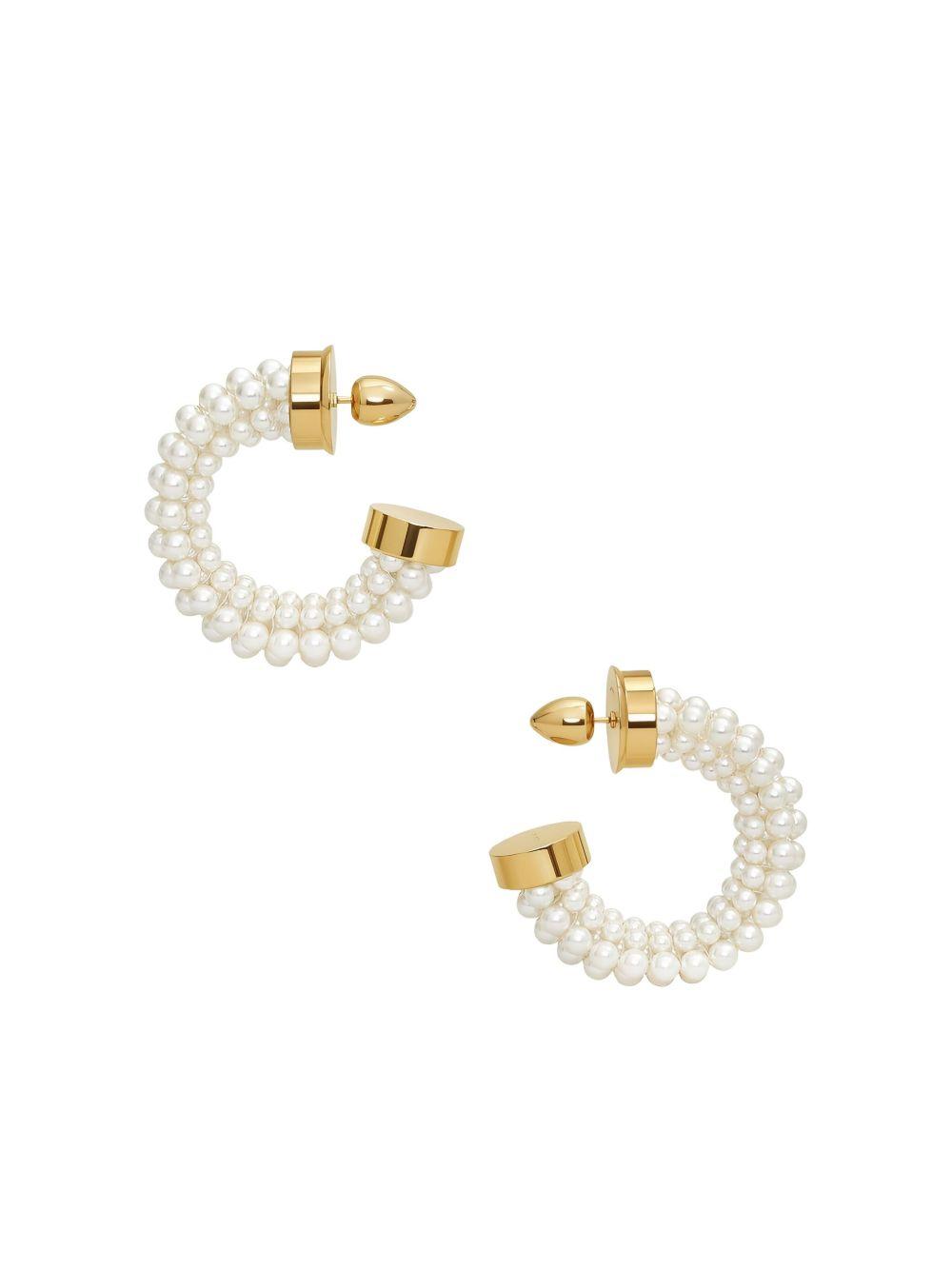glass-pearl hoop earrings Product Image