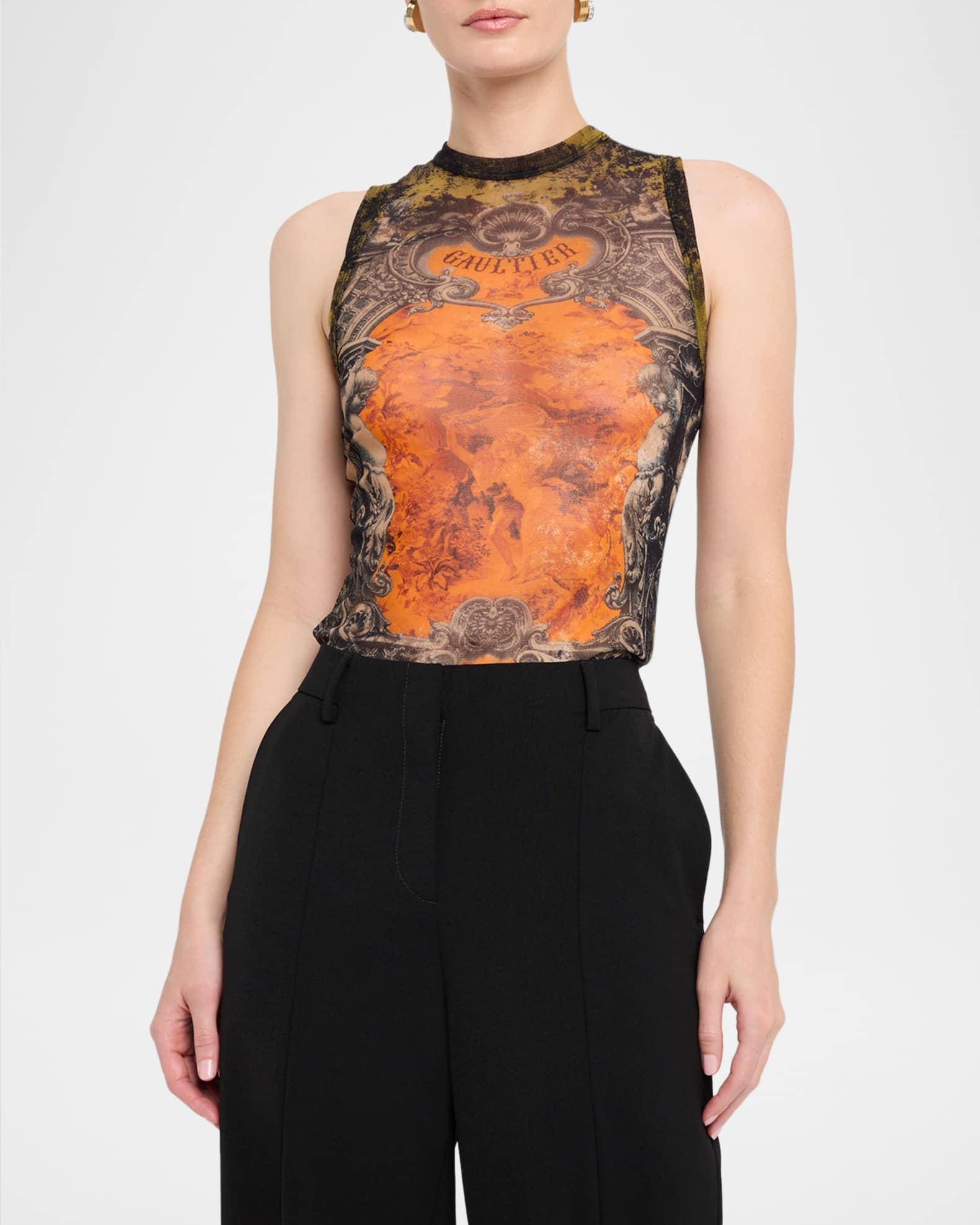 Medallion Printed Mesh Tank Top Product Image