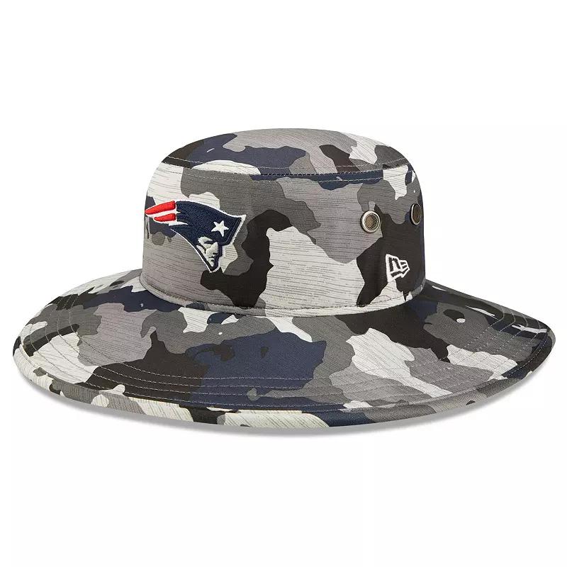 Men's New Era Camo New England Patriots 2022 NFL Training Camp Official Panama Bucket Hat, Green Product Image