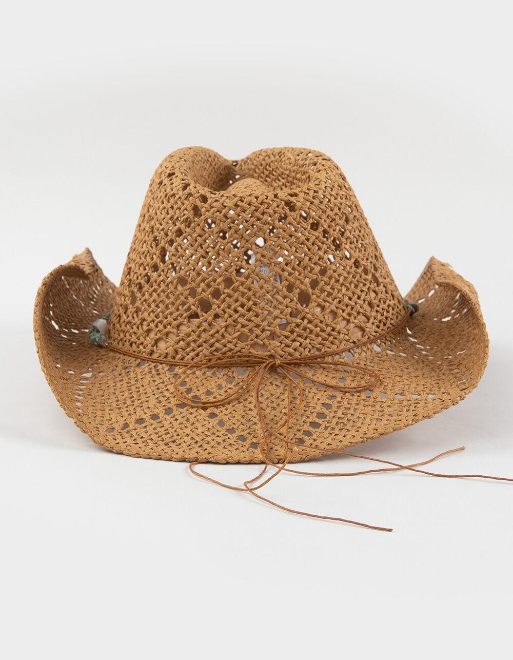 Beach Life Womens Straw Cowboy Hat - KHAKI Product Image