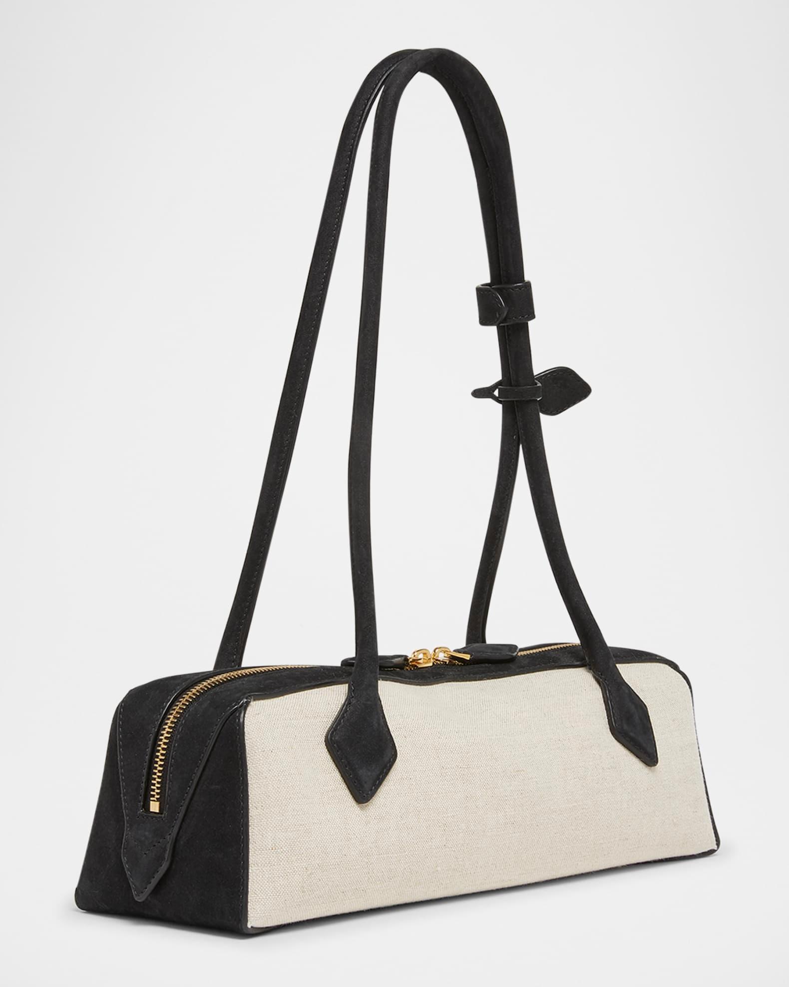 Le Teckel Medium Shoulder Bag in Canvas and Leather Product Image