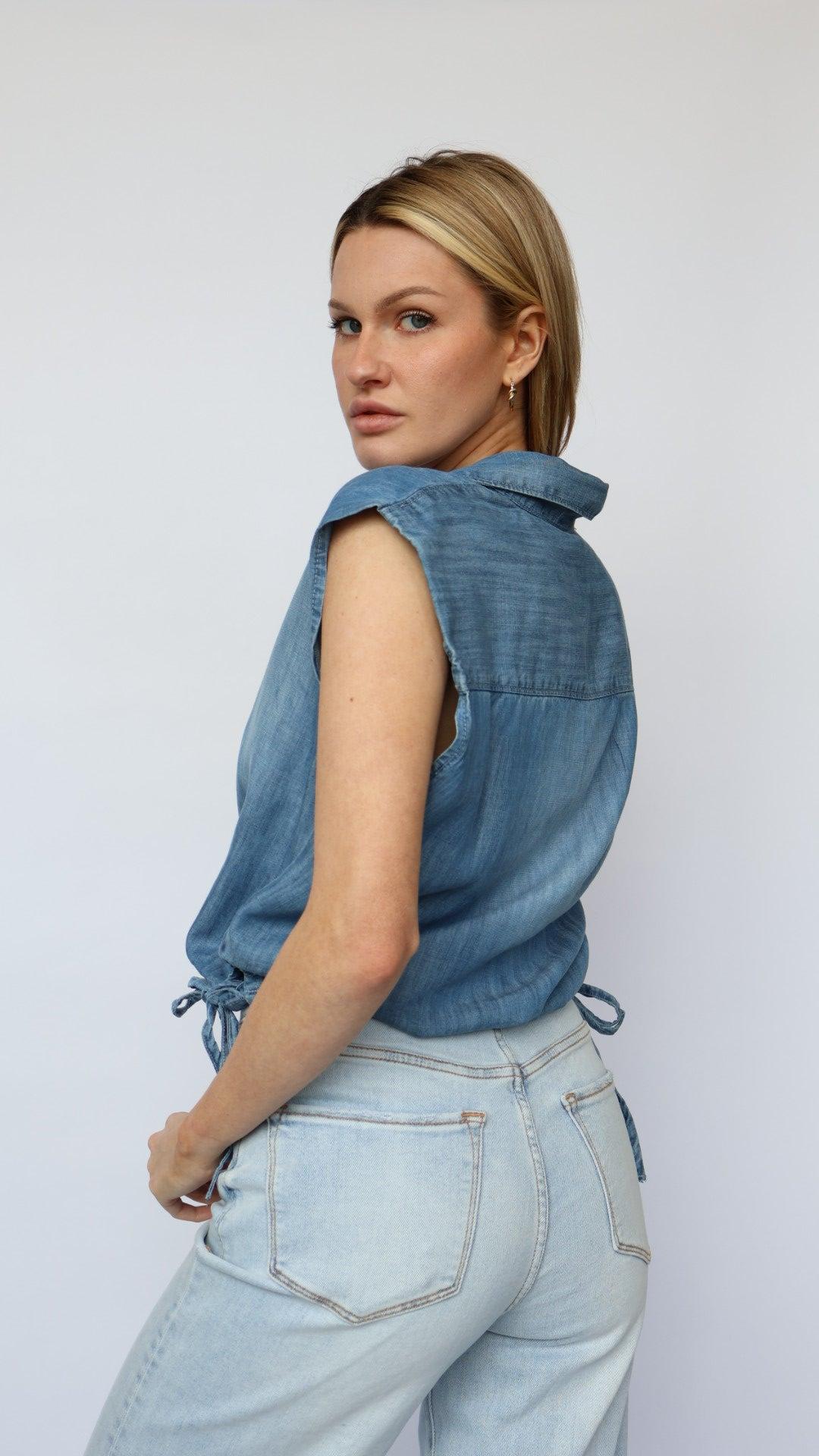 Collared Chambray Top Product Image
