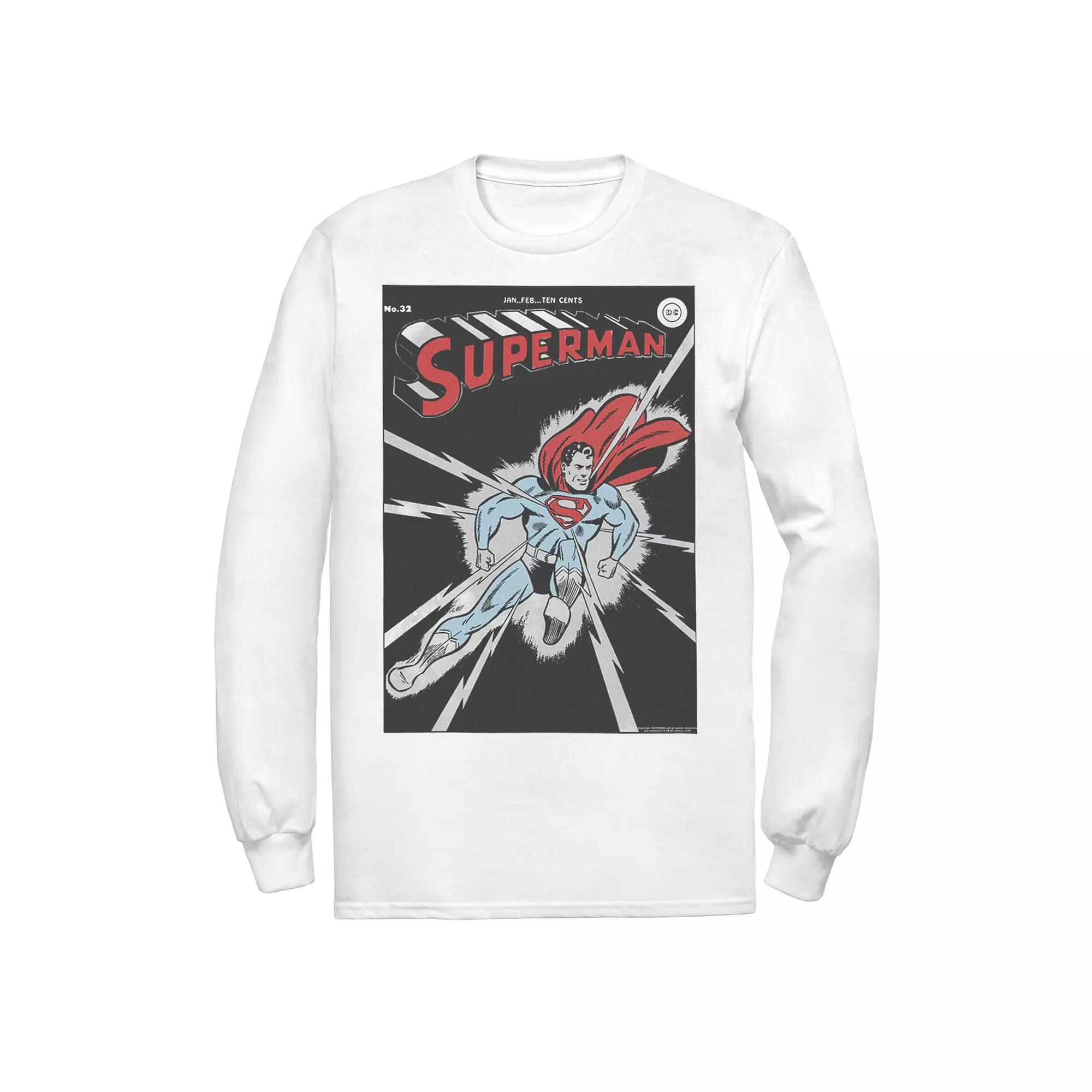 Men's DC Comics Superman No. 32 Comic Cover Poster Long Sleeve Tee,  Product Image