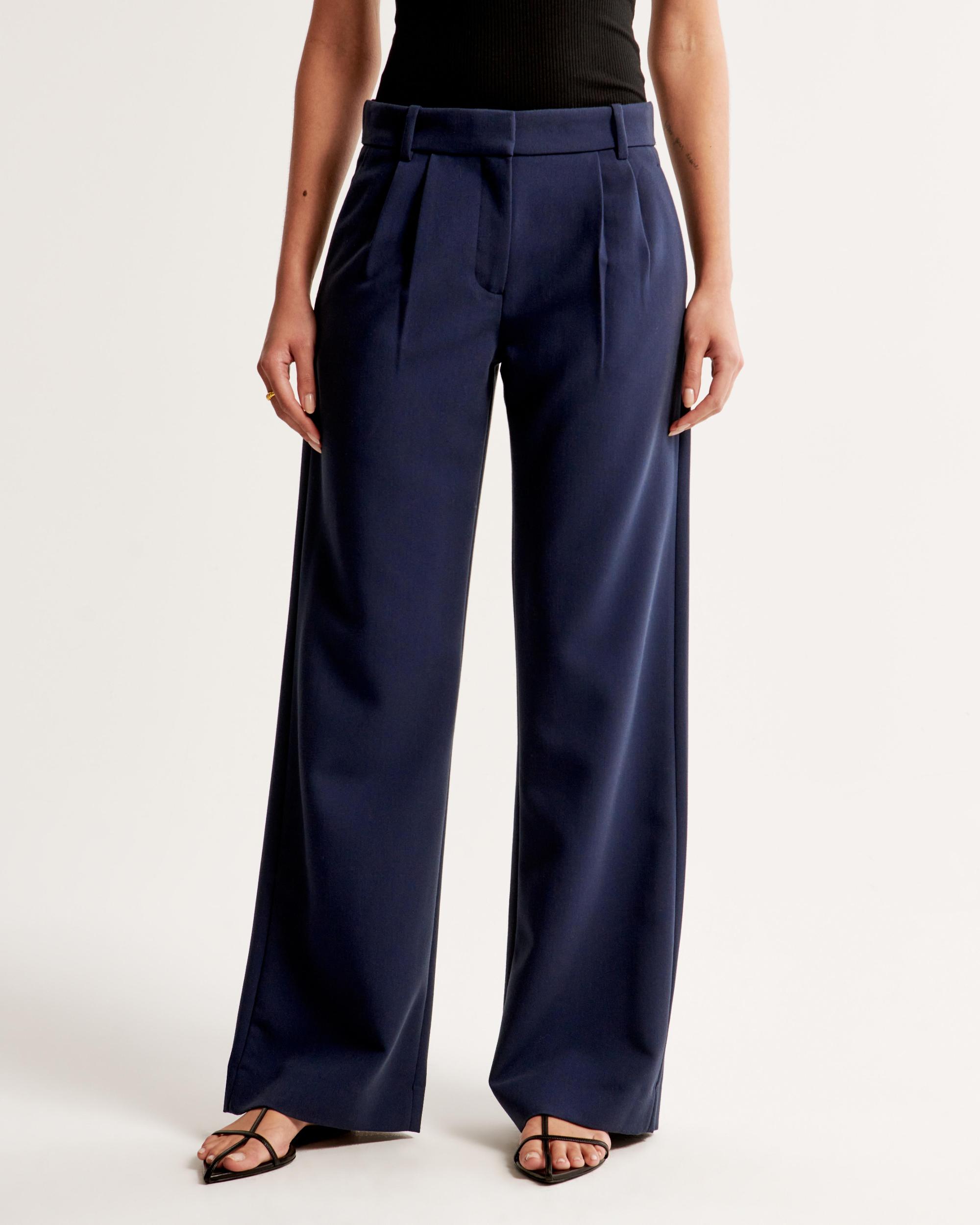 A&F Sloane Low Rise Tailored Wide Leg Pant Product Image