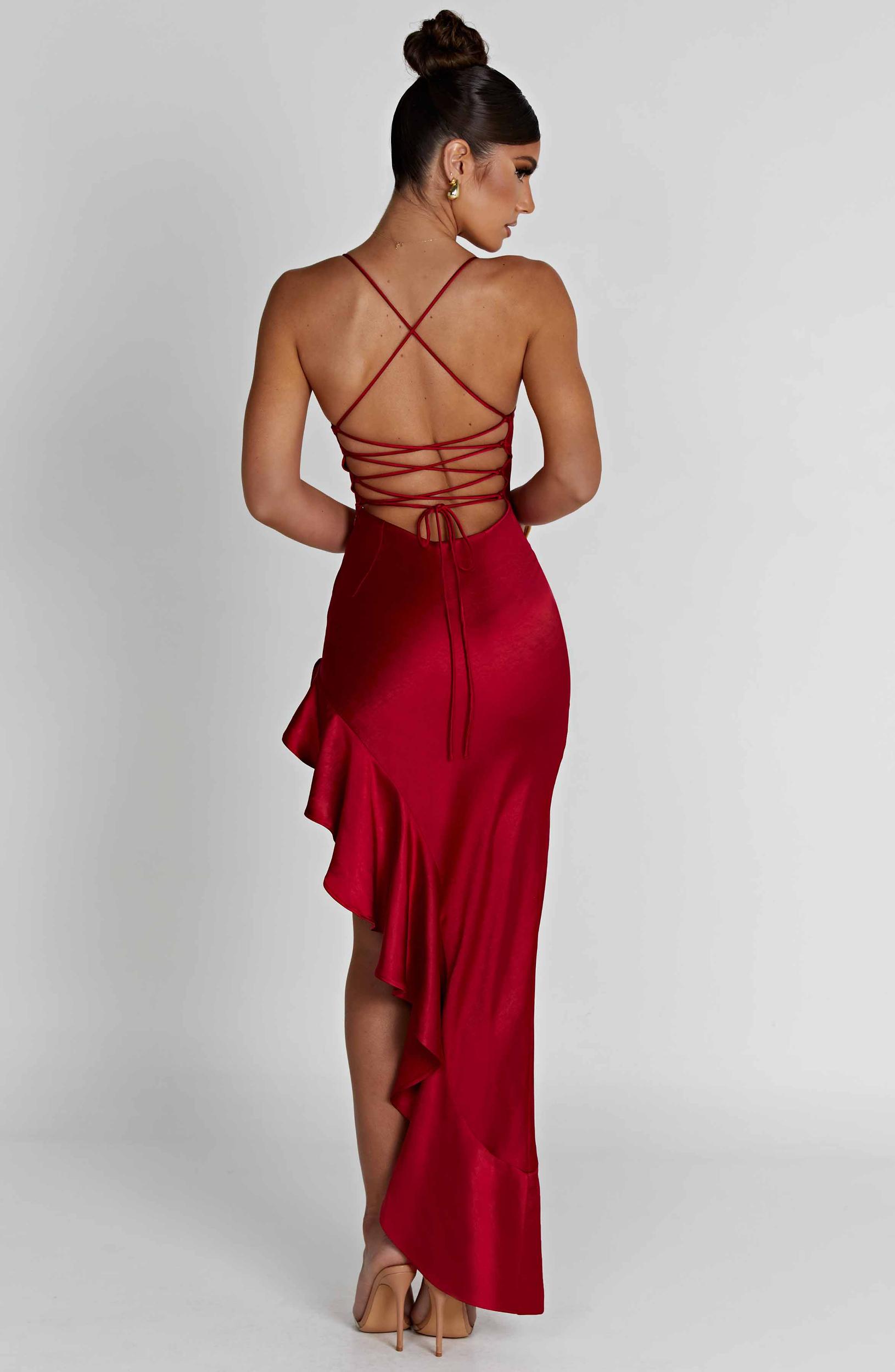 Flora Midi Dress - Red Product Image