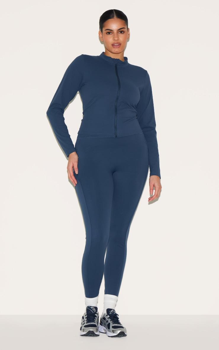 Midnight Blue Sculpt Side Pocket Gym Leggings Product Image