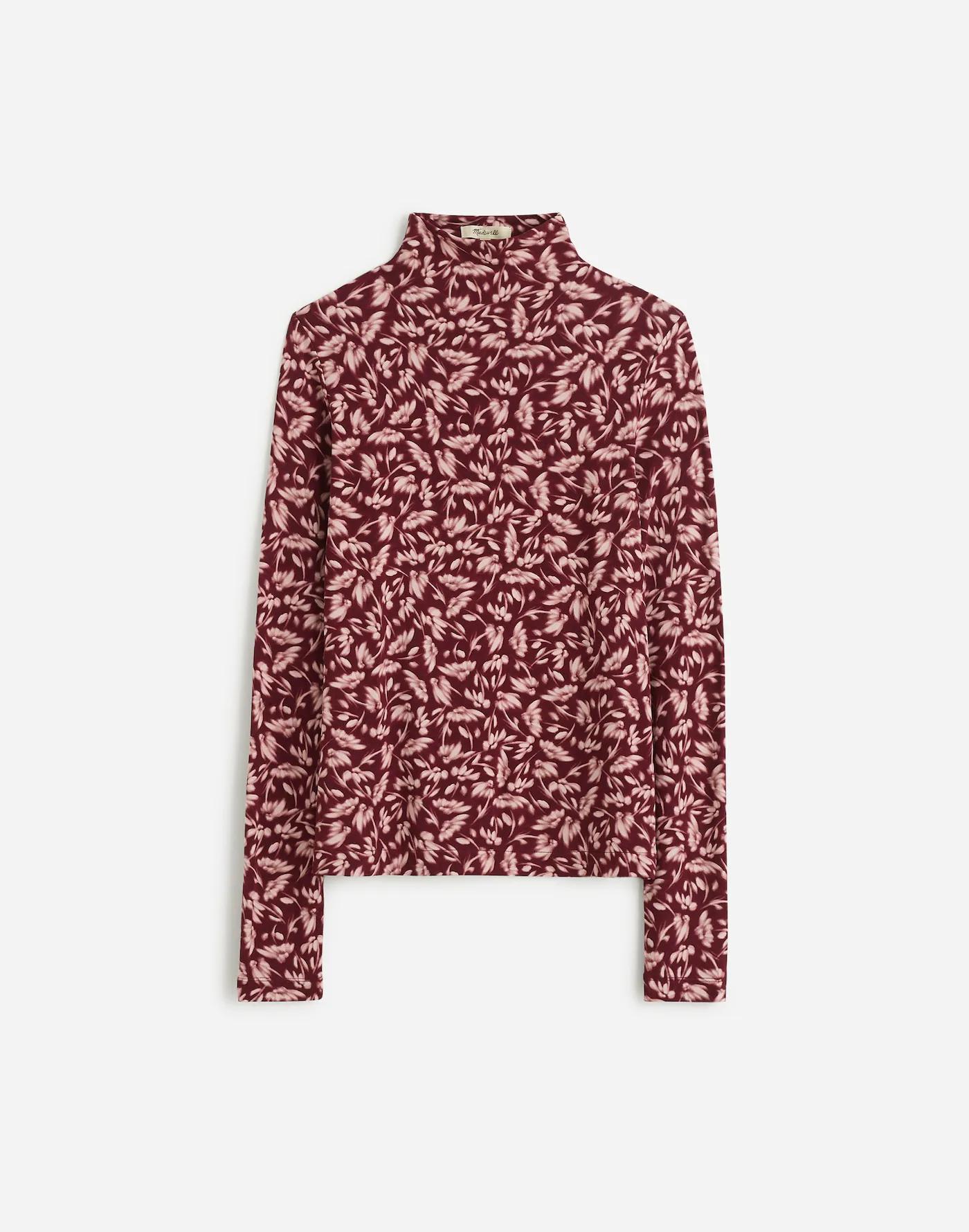 Long-Sleeve Mockneck Tee in Floral Product Image