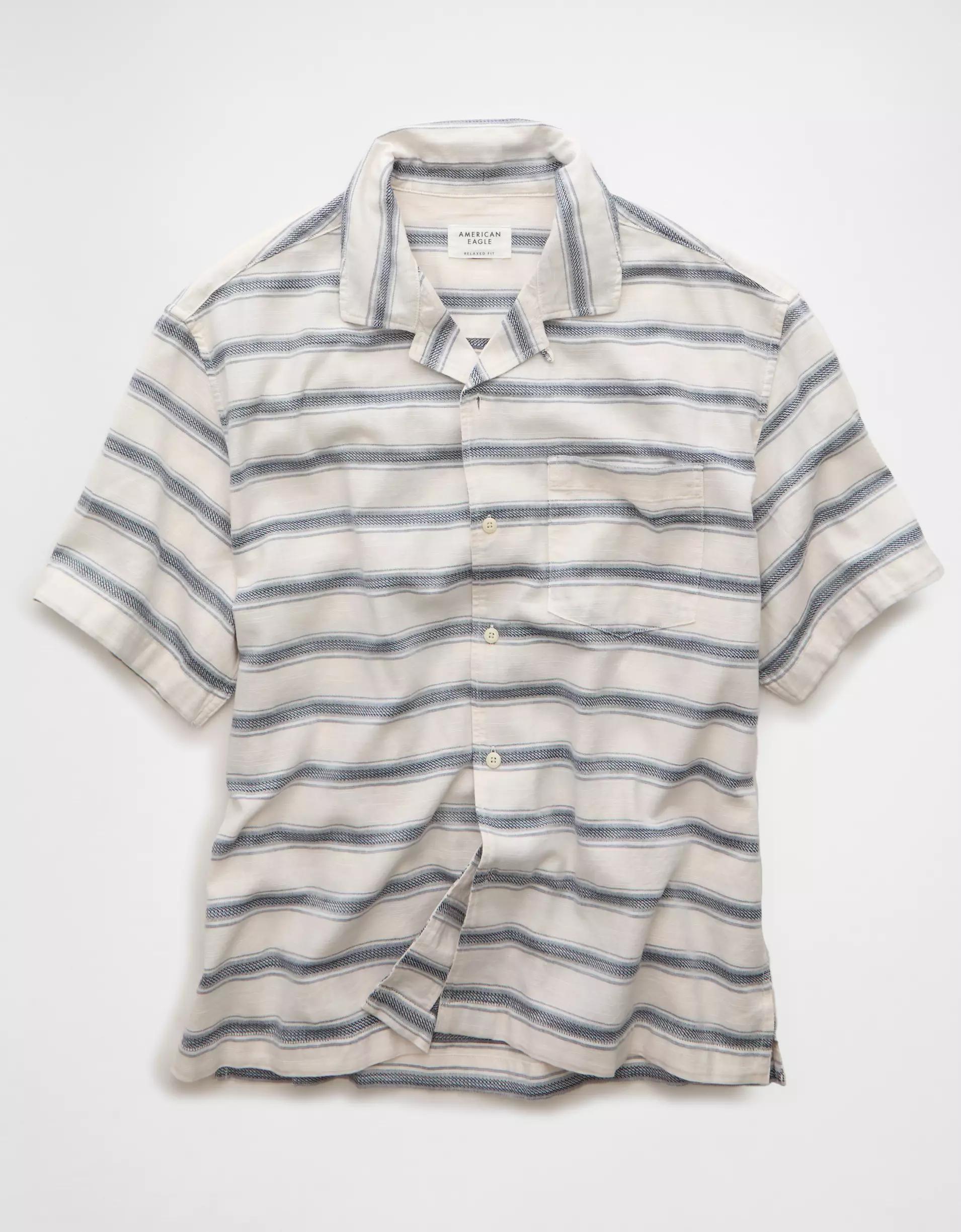 AE Poolside Striped Button-Up Shirt Product Image