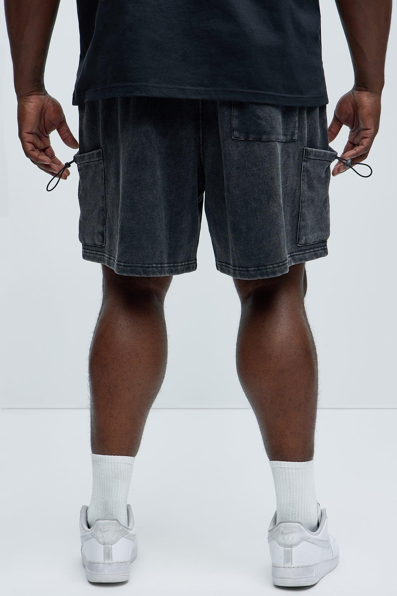 Tyson Faded Cargo Relaxed Shorts - Black Wash Product Image