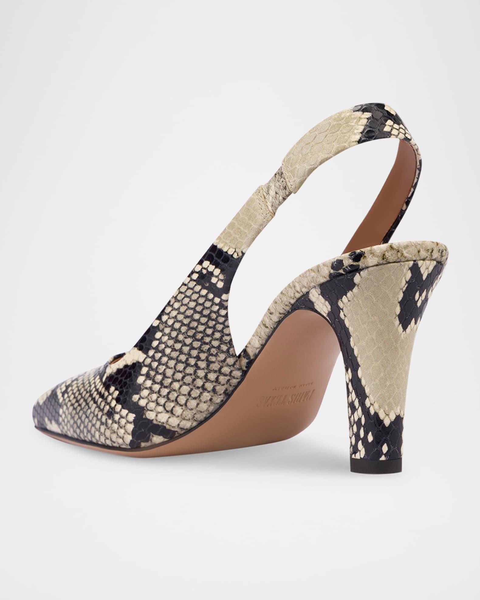 Belle Snake-Embossed Slingback Pumps Product Image
