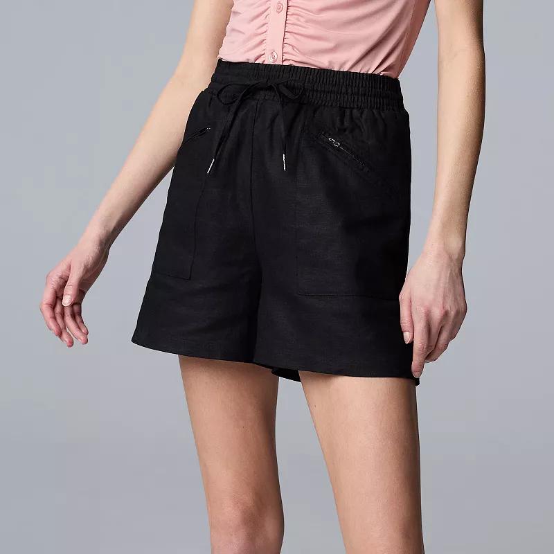 Petite Simply Vera Vera Wang Zip Front Shorts, Women's,  Product Image