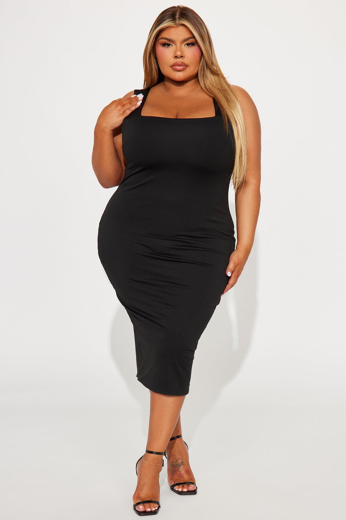 Colette Double Lined Midi Dress - Black Product Image