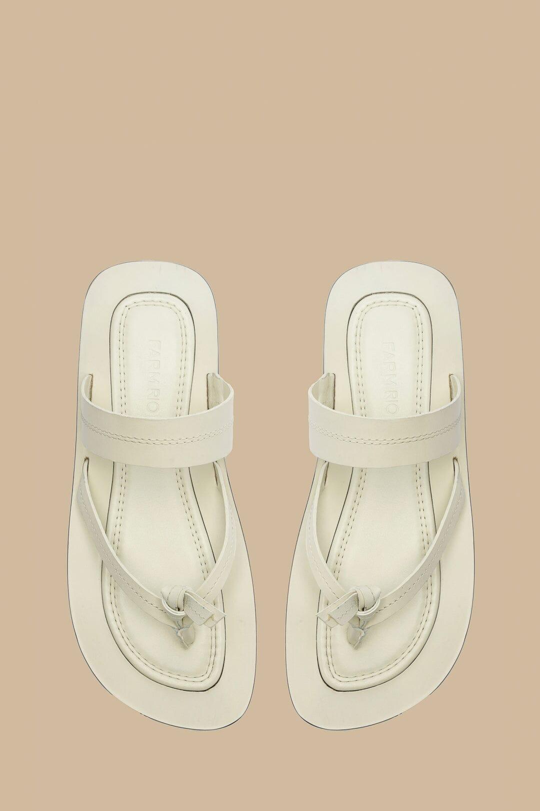 Ivory Tie Flat Sandal Product Image