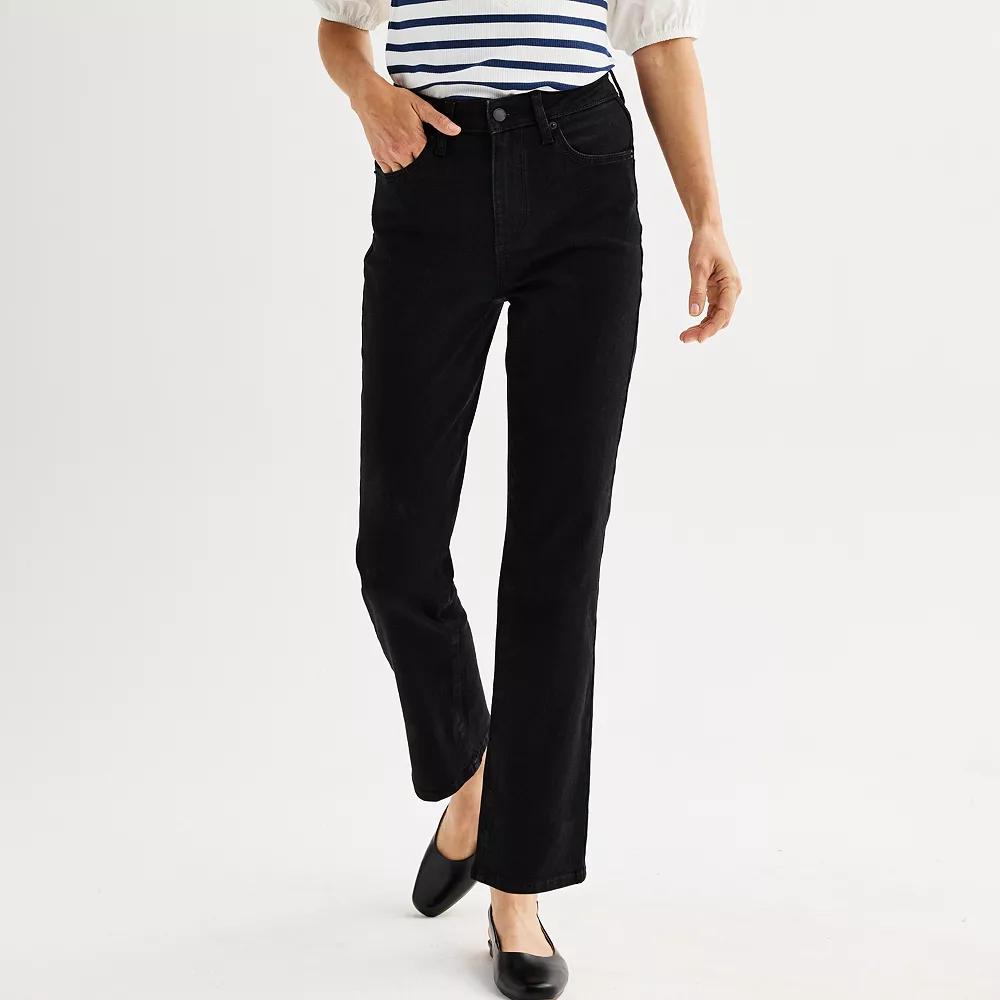 Women's Sonoma Goods For Life® High Rise Straight Jeans, Size: 8 Avg/Reg, Black Product Image