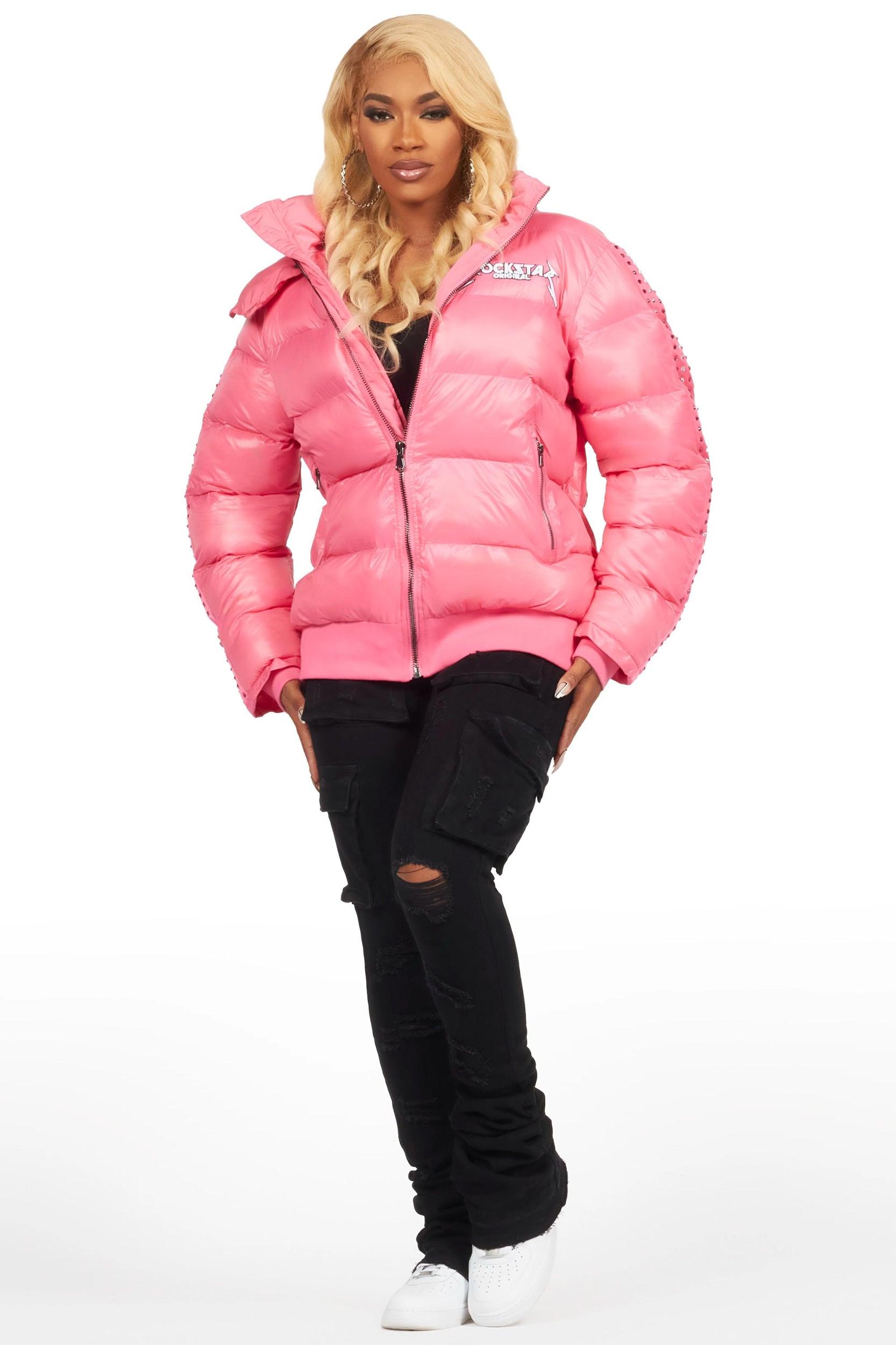 Banklee Pink Puffer Jacket Female Product Image