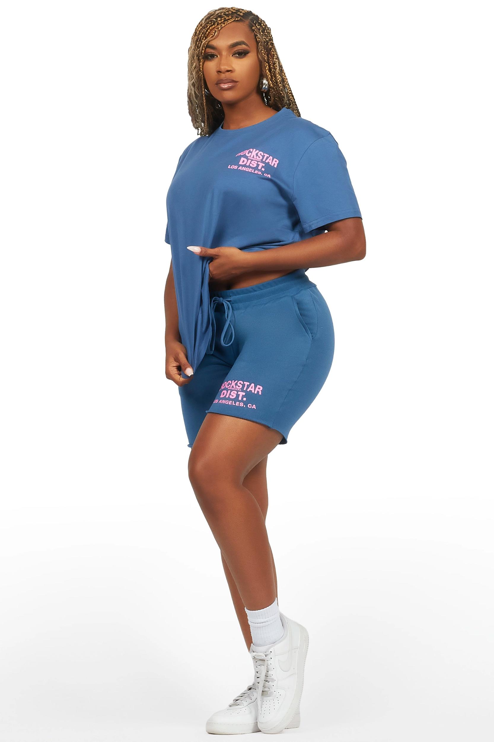 Dalasia Navy T-Shirt Short Set Female Product Image