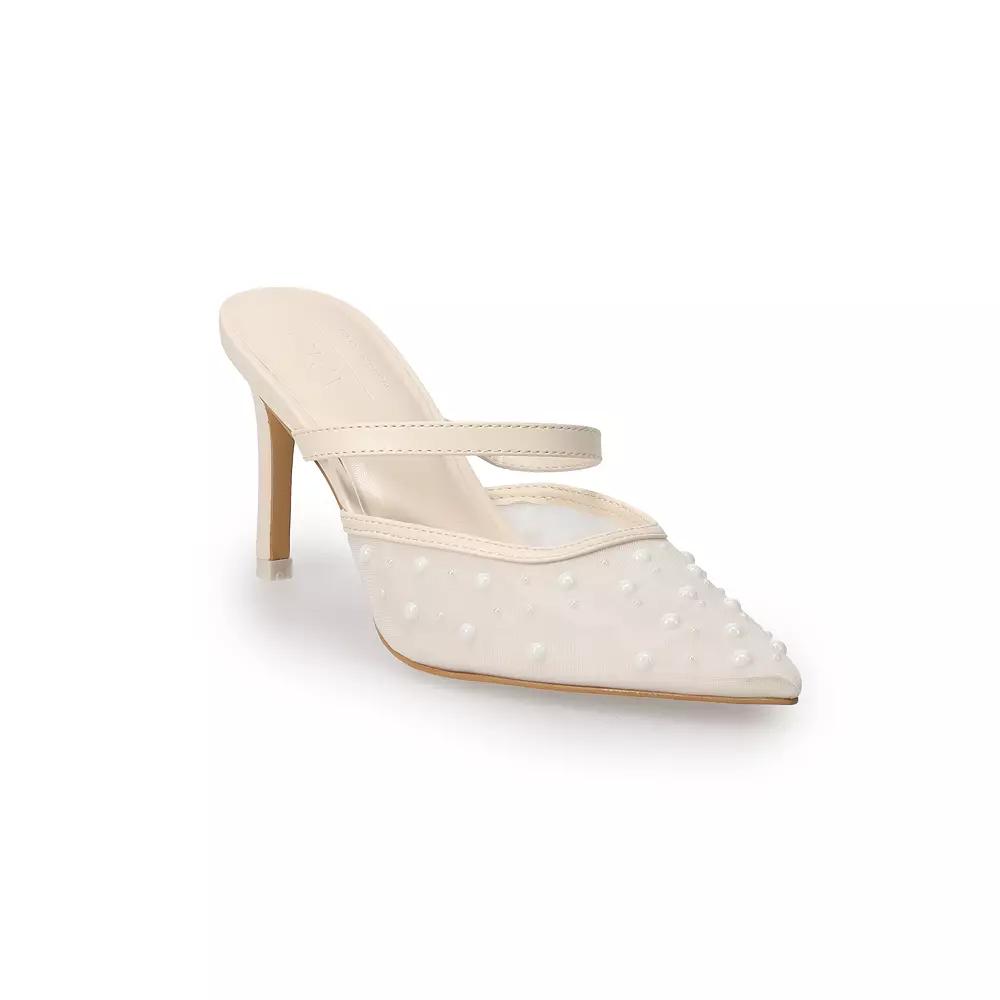 Apt. 9® Pointed Toe Women's Pearl Heels, Size: 8.5, Beige Product Image