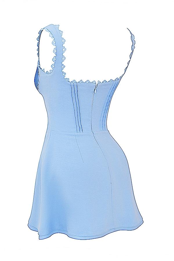 Tilly  blue pin tuck mini dress Product Image